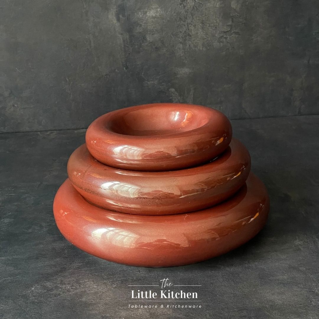 Đĩa kiểu đặc biệt giả đá hình tròn màu đỏ