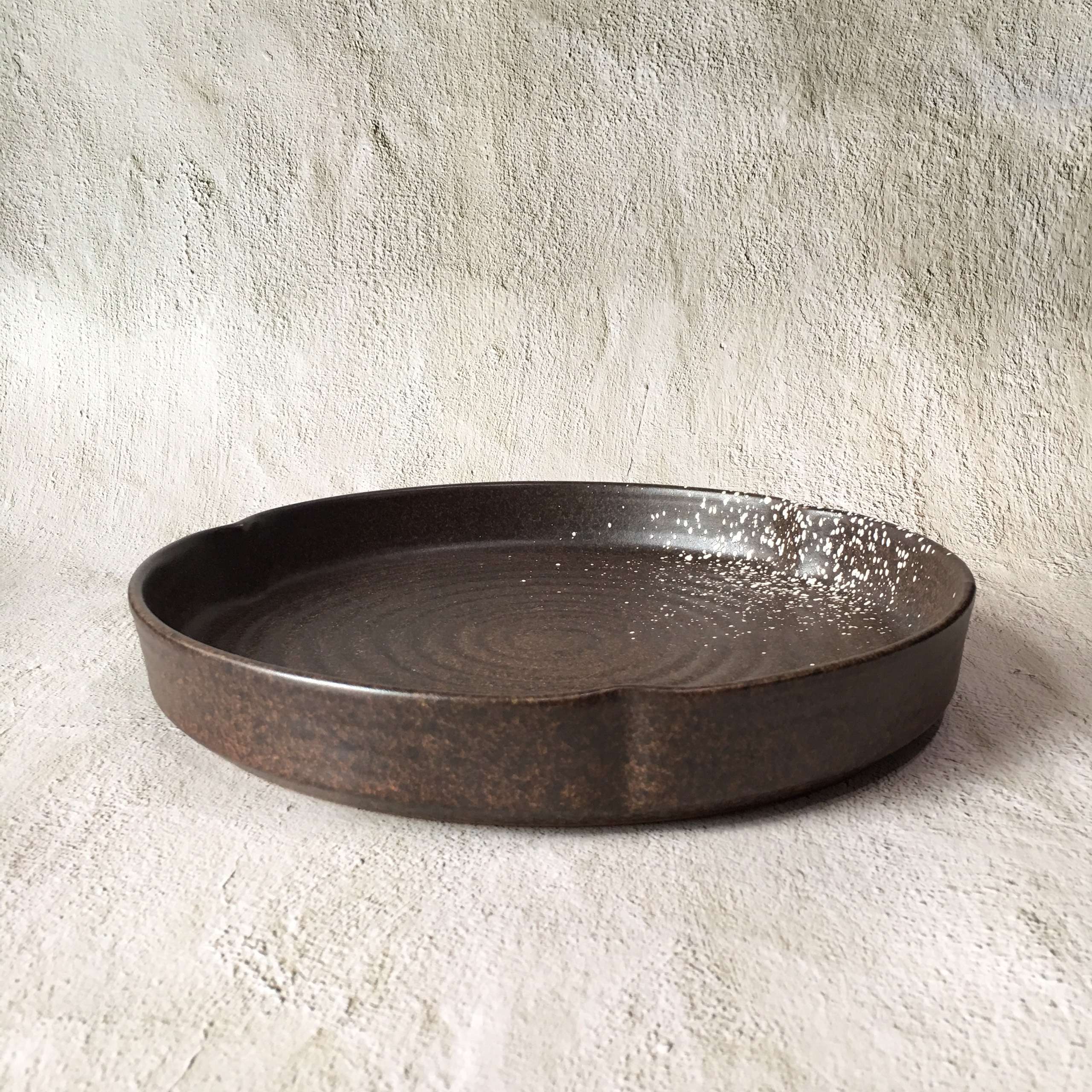 Bộ bát đĩa gia đình cao cấp  màu nâu đốm trắng men lì