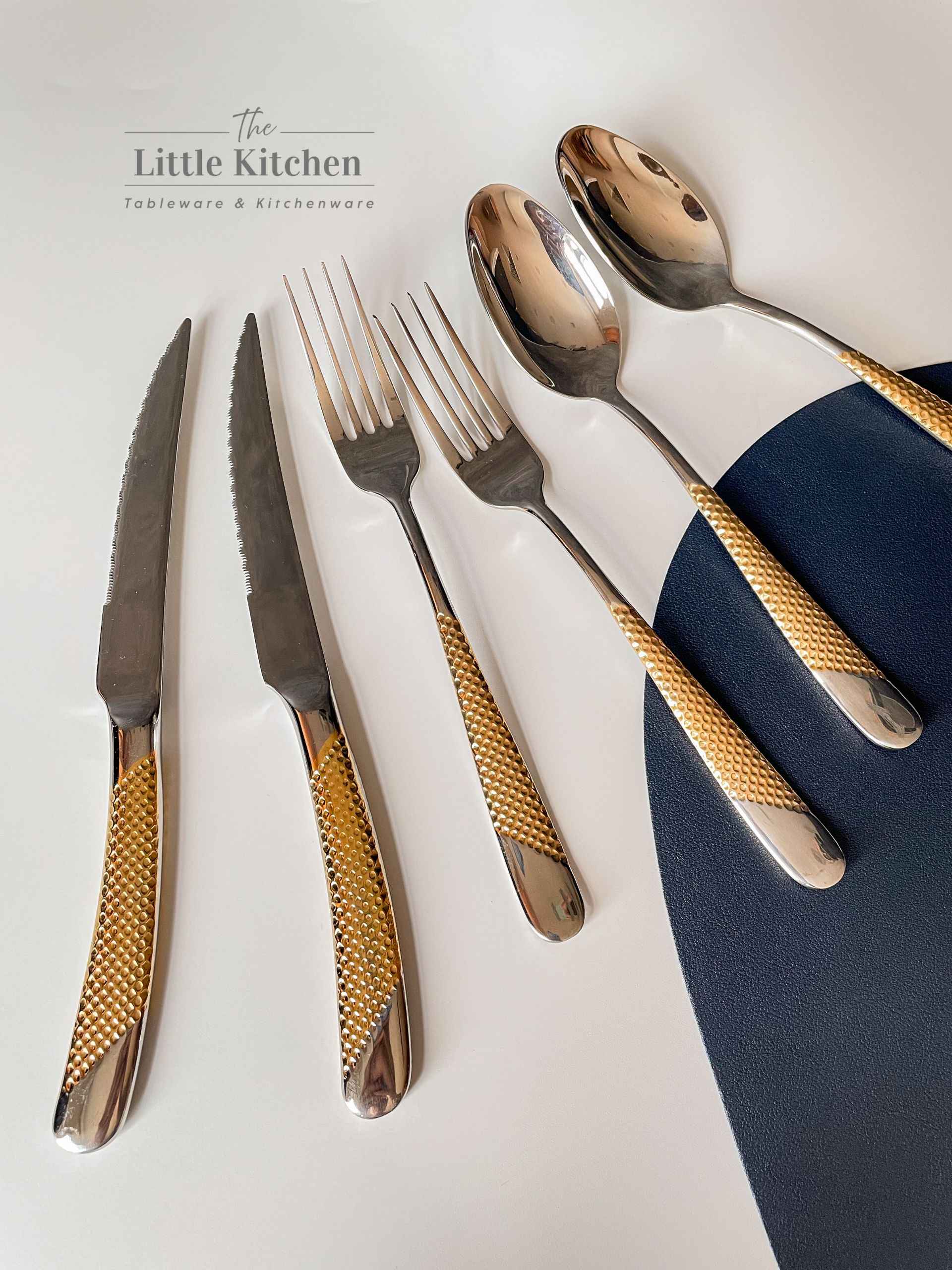 Bộ dao thìa dĩa chính vảy nửa vàng