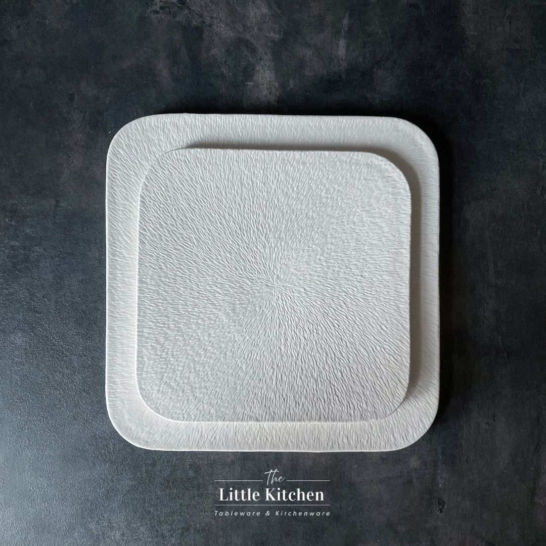 Bộ đĩa cao cấp màu trắng họa tiết tia sần