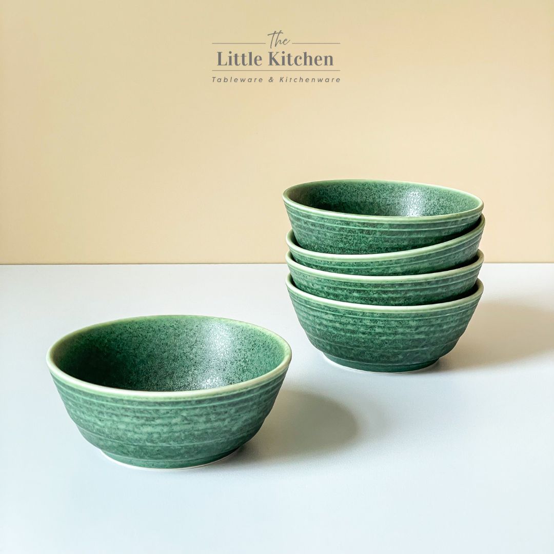 Bộ bát đĩa cao cấp phong cách Á màu lục men lì