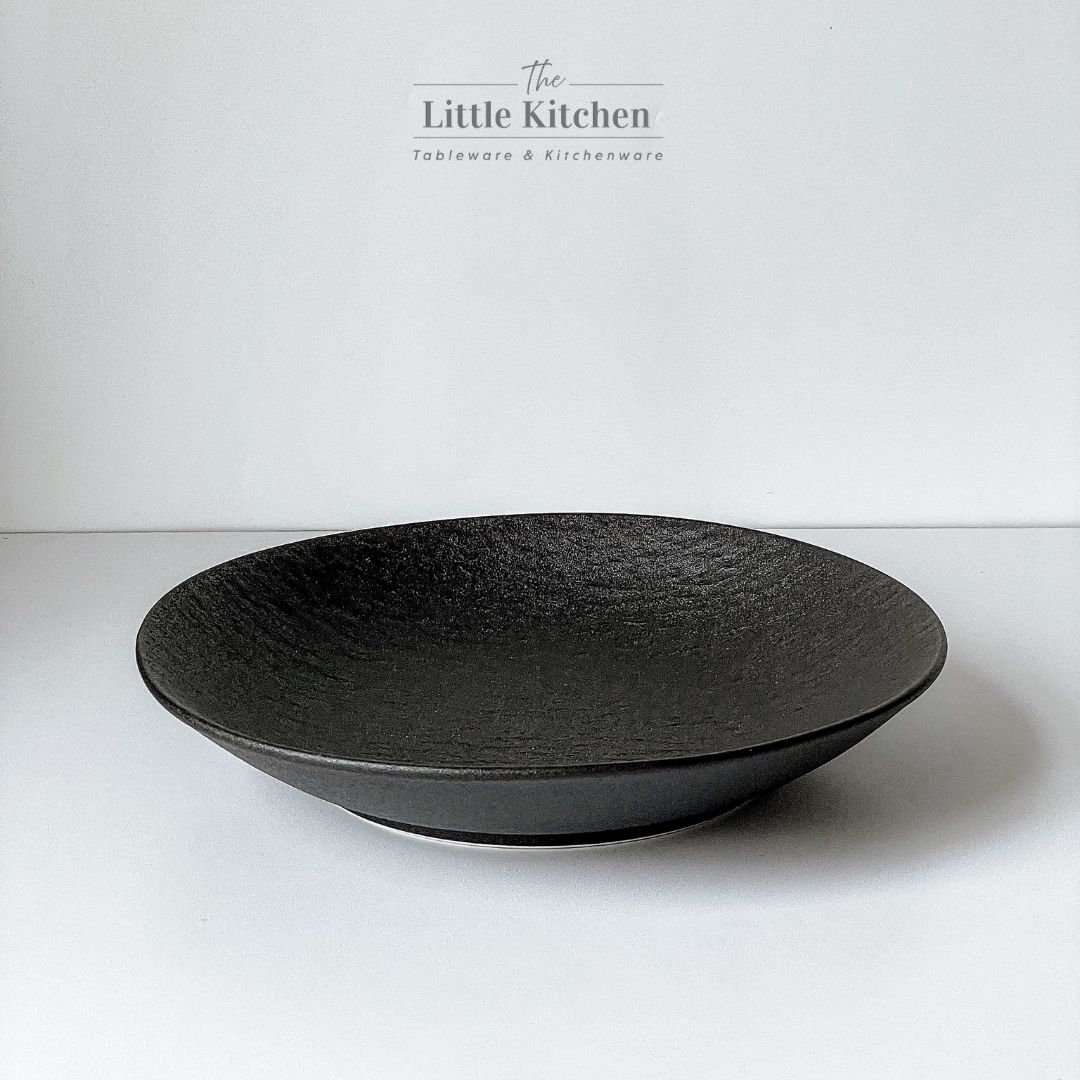 Bộ bát đĩa cao cấp màu đen viền sóng gợn