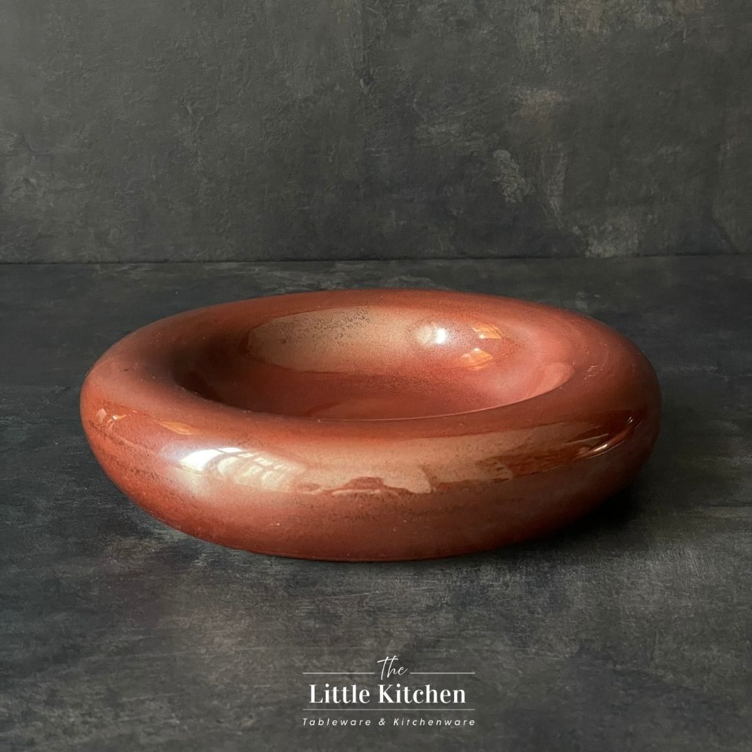 Đĩa kiểu đặc biệt giả đá hình tròn màu đỏ