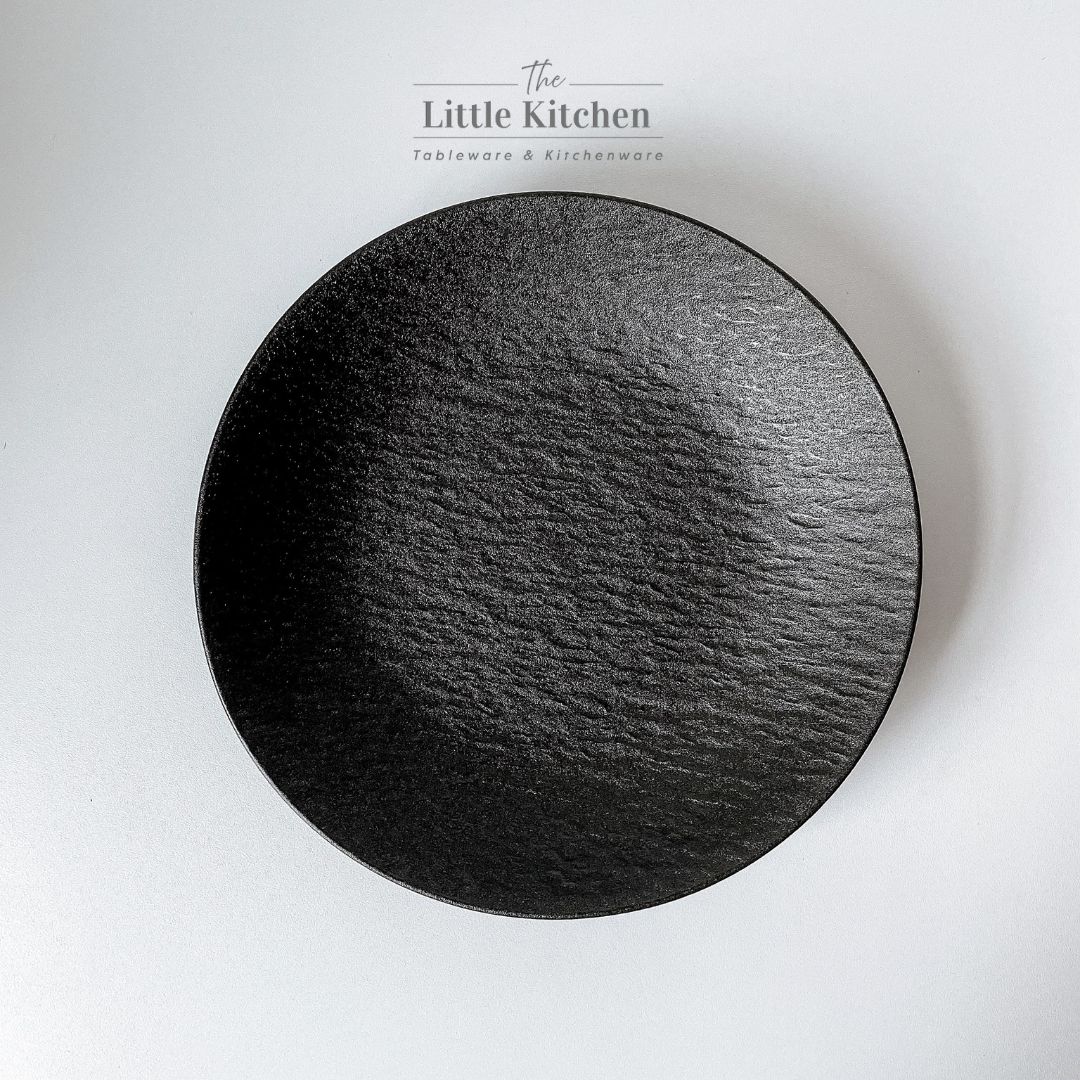 Bộ bát đĩa cao cấp màu đen viền sóng gợn