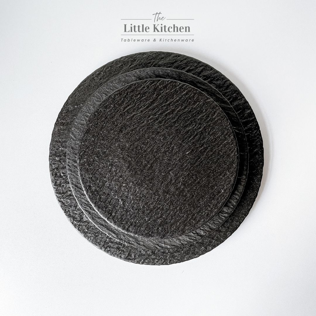 Bộ bát đĩa cao cấp màu đen viền sóng gợn