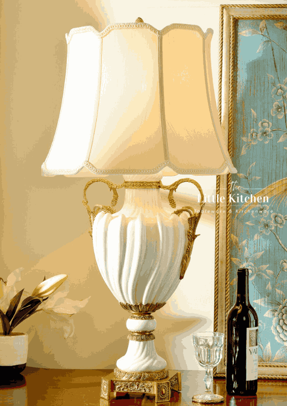 Đèn sứ đồng xoắn Trắng 48x48