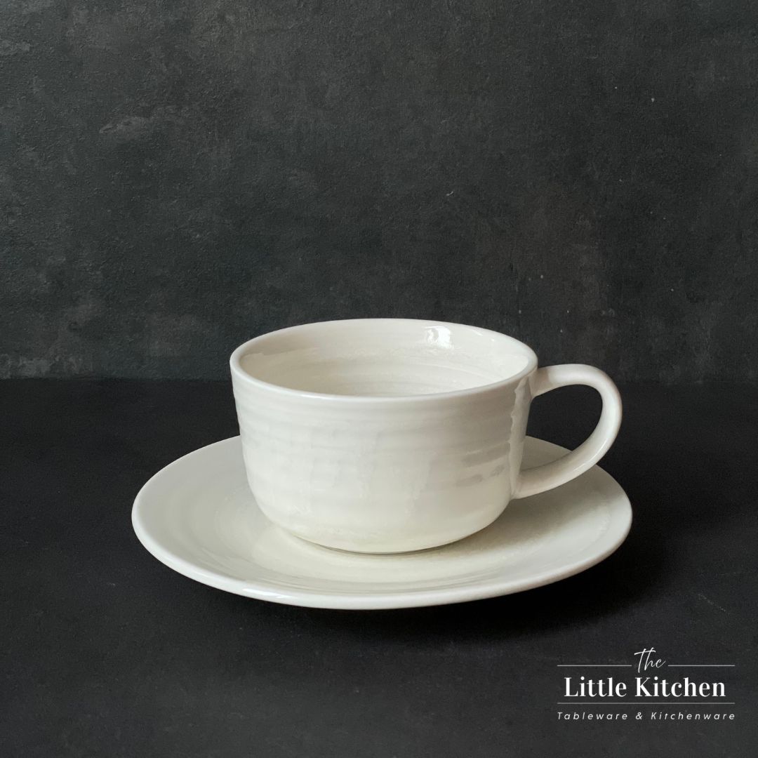 Bộ bát đĩa cao cấp họa tiết xoáy màu be men lì