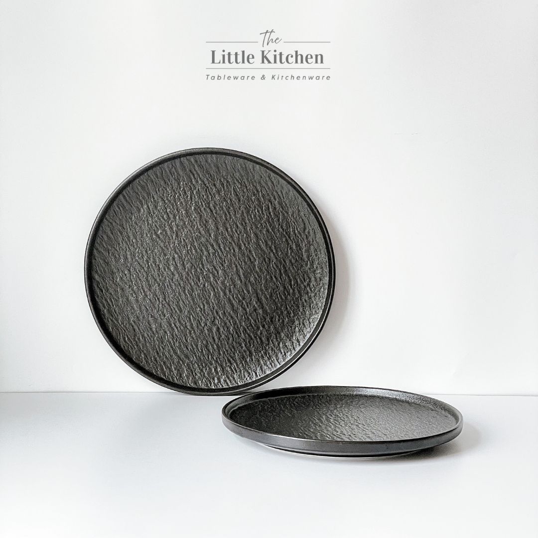 Bộ bát đĩa cao cấp màu đen viền sóng gợn