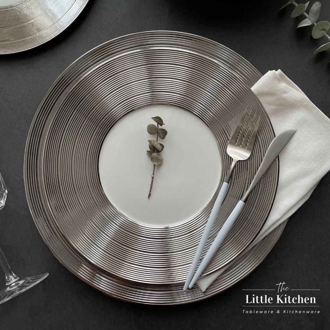 Sale bộ đĩa viền gân vàng bạc