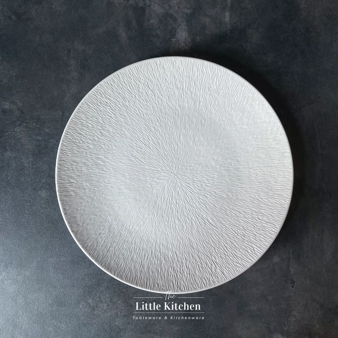 Bộ đĩa cao cấp màu trắng họa tiết tia sần