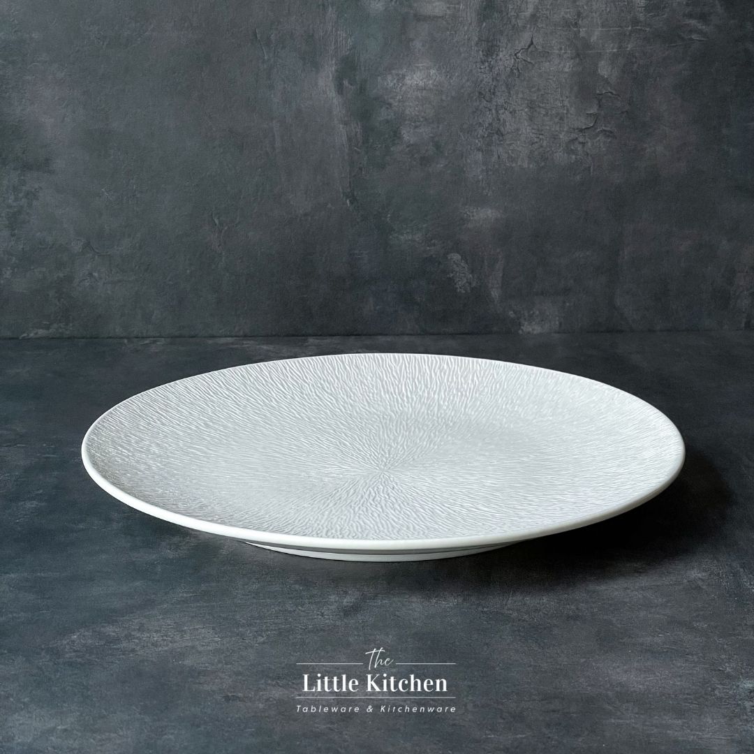 Bộ đĩa cao cấp màu trắng họa tiết tia sần