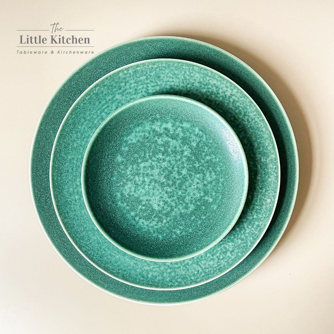 Bộ bát đĩa cao cấp phong cách Á màu lục men lì