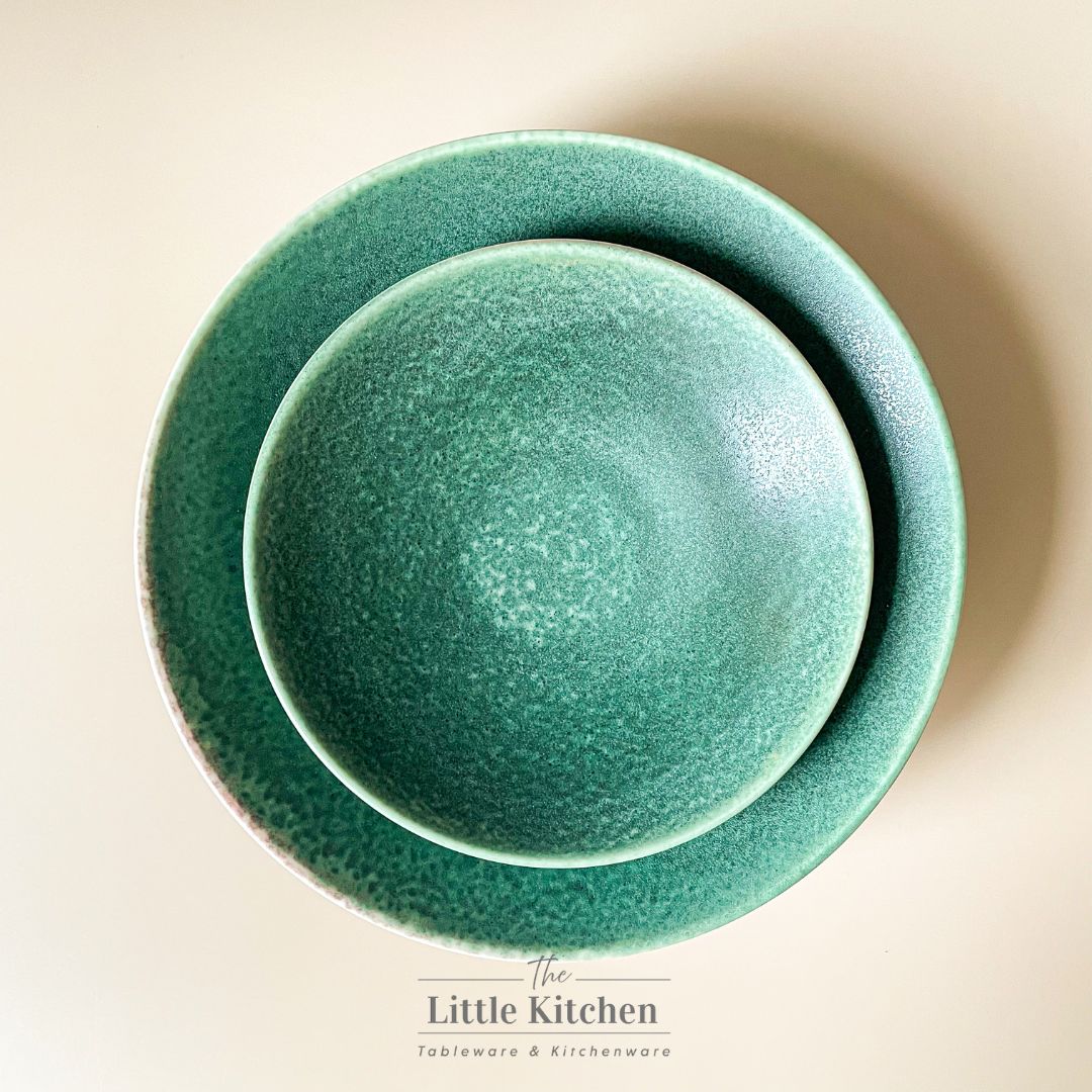 Bộ bát đĩa cao cấp phong cách Á màu lục men lì