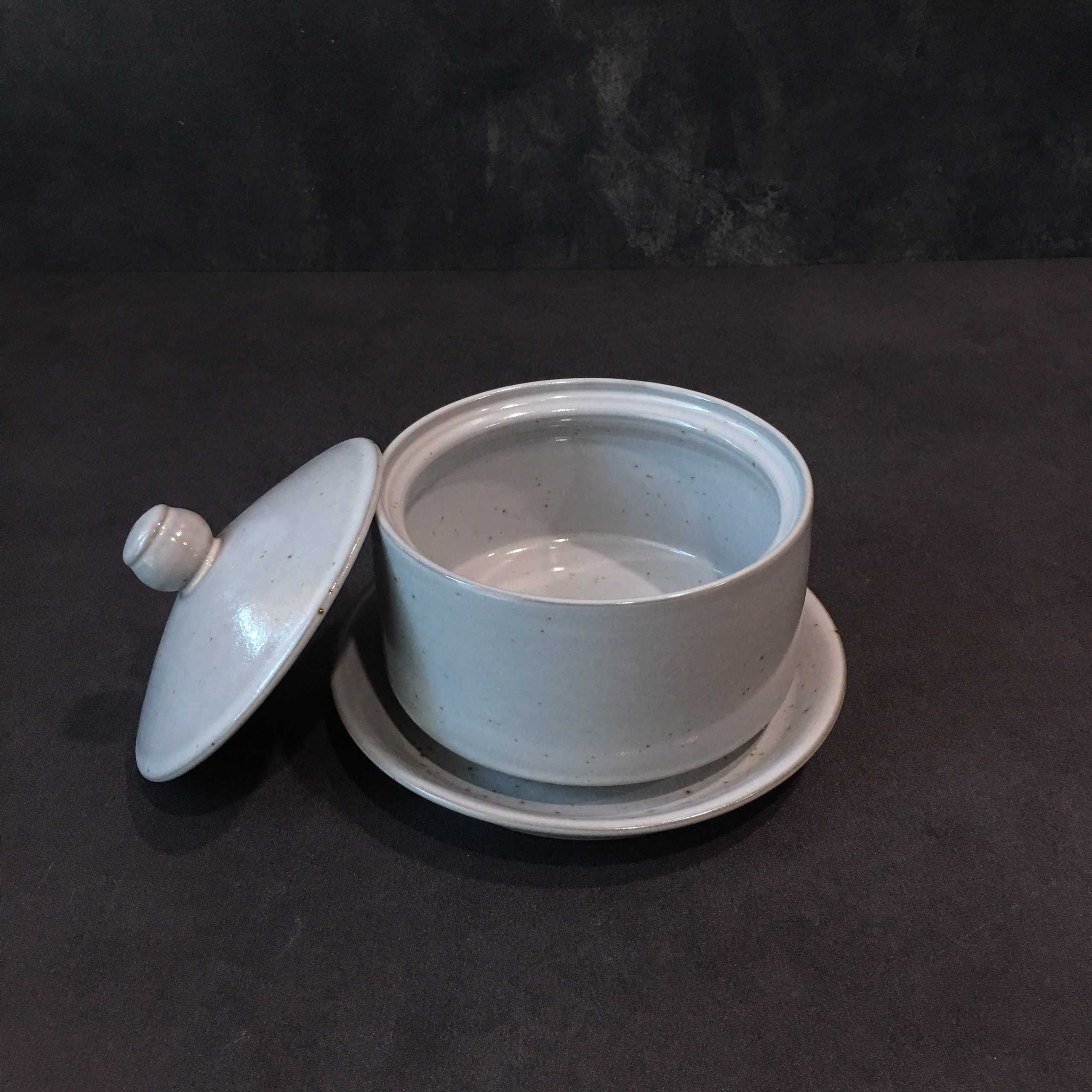 Bộ bát đĩa nhà hàng cao cấp màu ghi họa tiết chấm tiêu