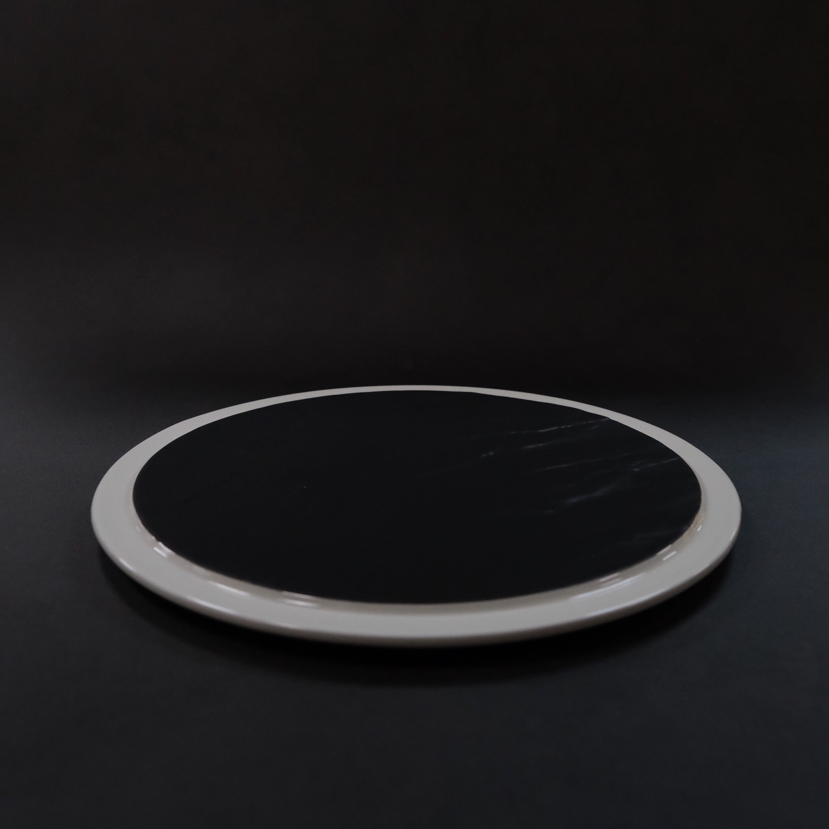 Bộ đĩa nhà hàng cao cấp màu đen viền trắng