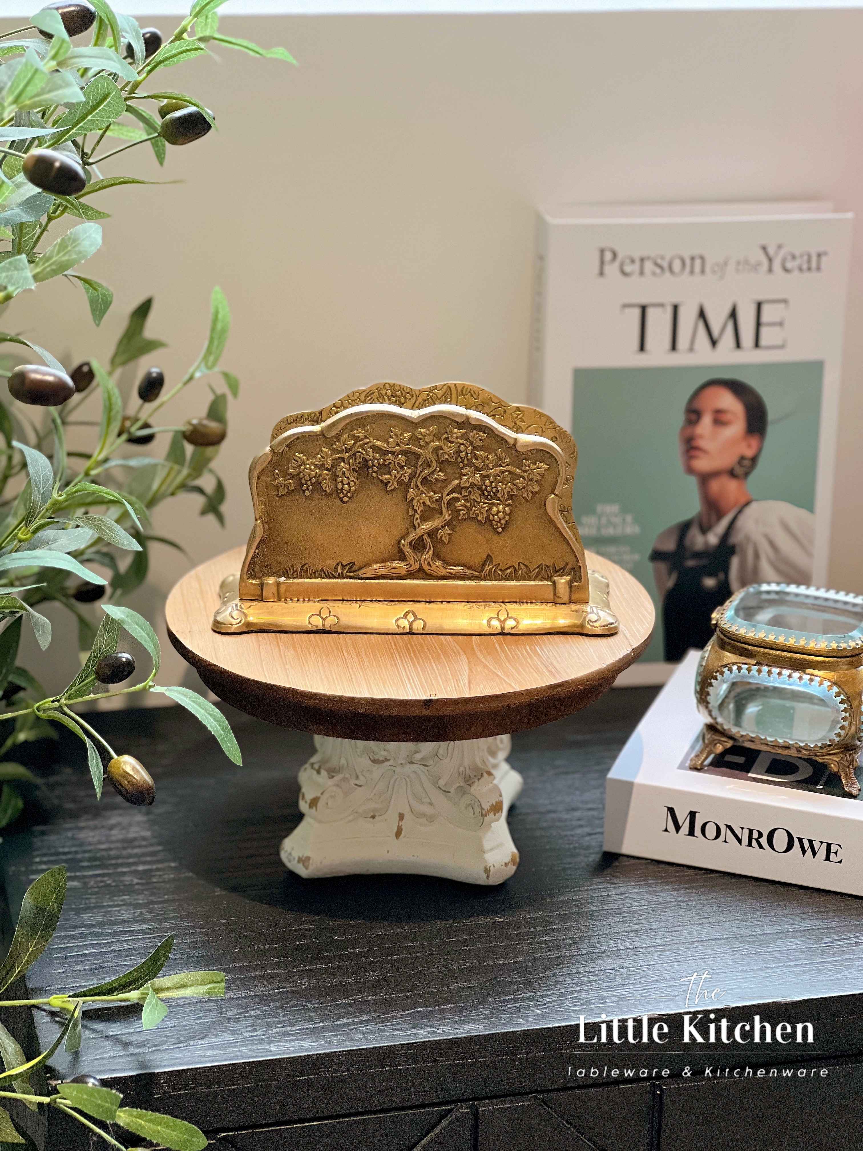 Đồng Ấn Độ  Kẹp khăn Vàng 19x7x11