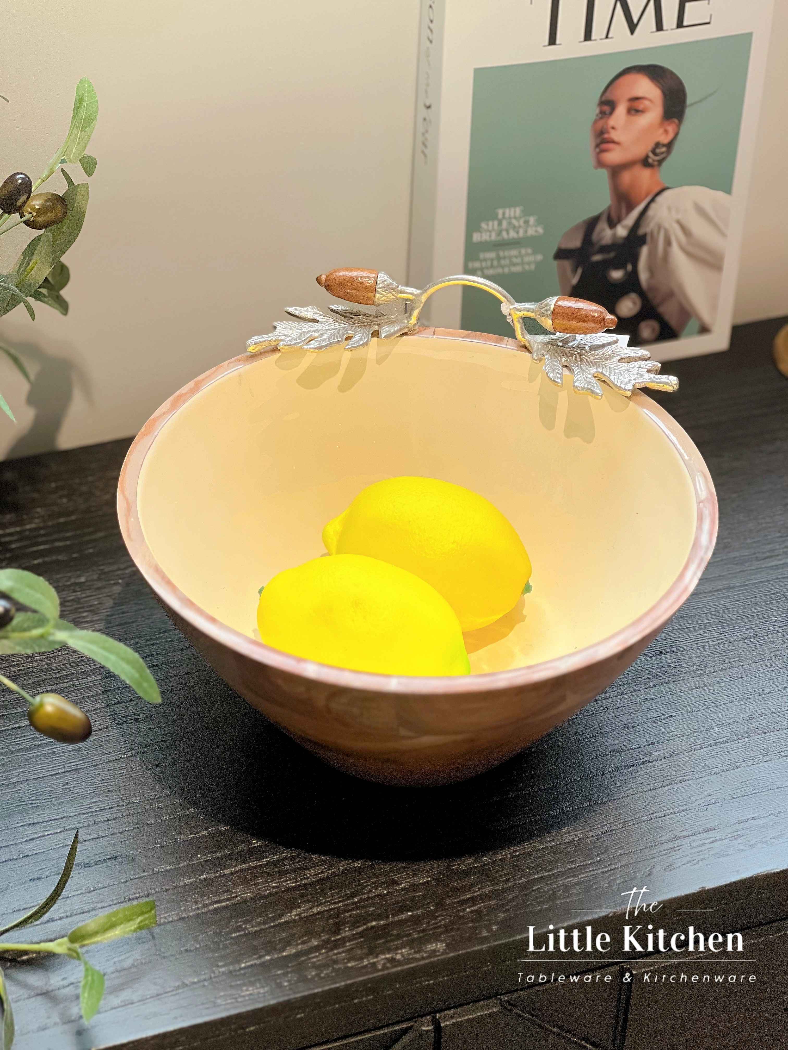 Đồng Ấn Độ bowl gỗ trắng hạt dẻ