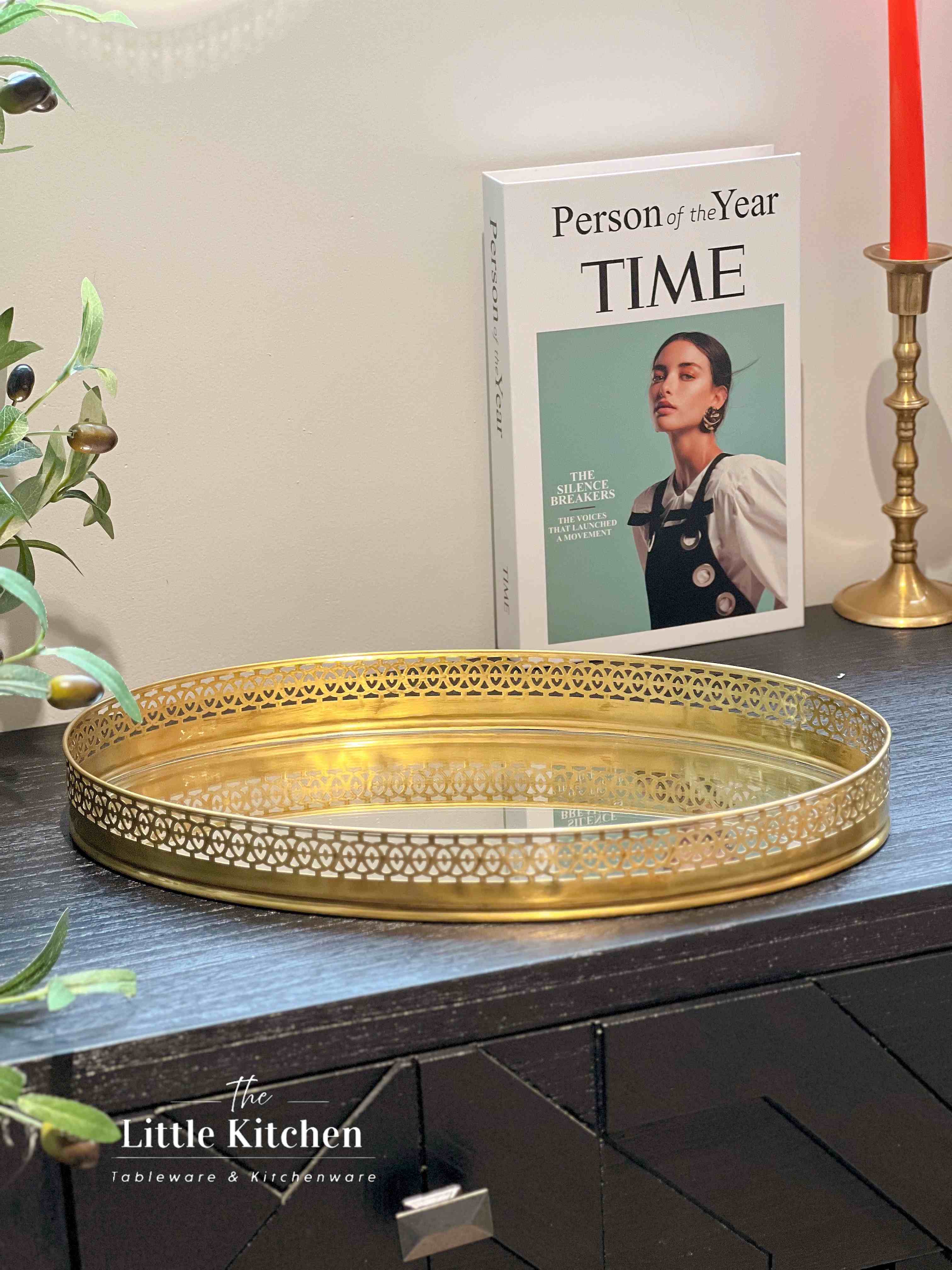 Đồng Ấn Độ khay gương tròn 40