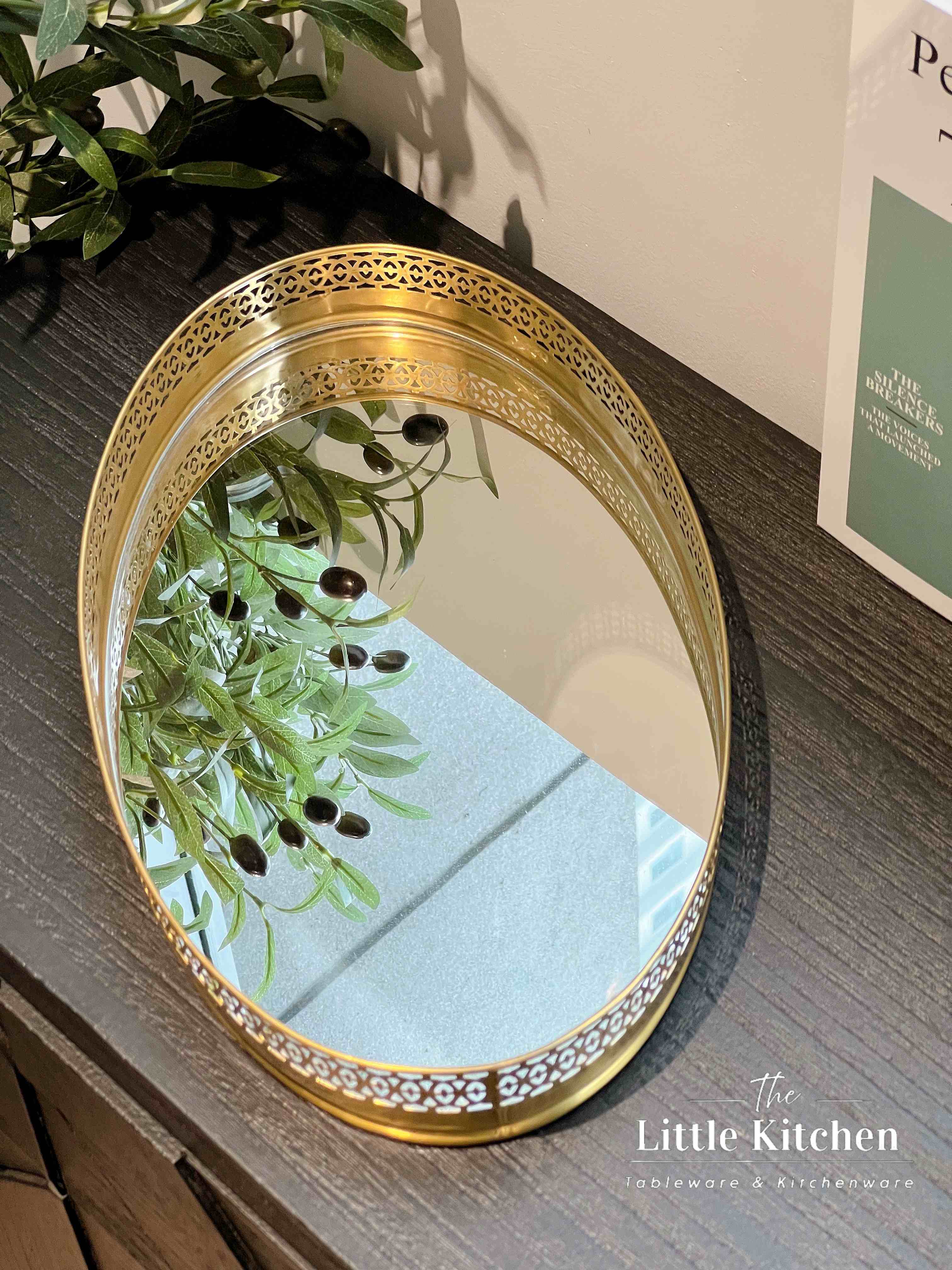 Đồng Ấn Độ khay gương tròn 40