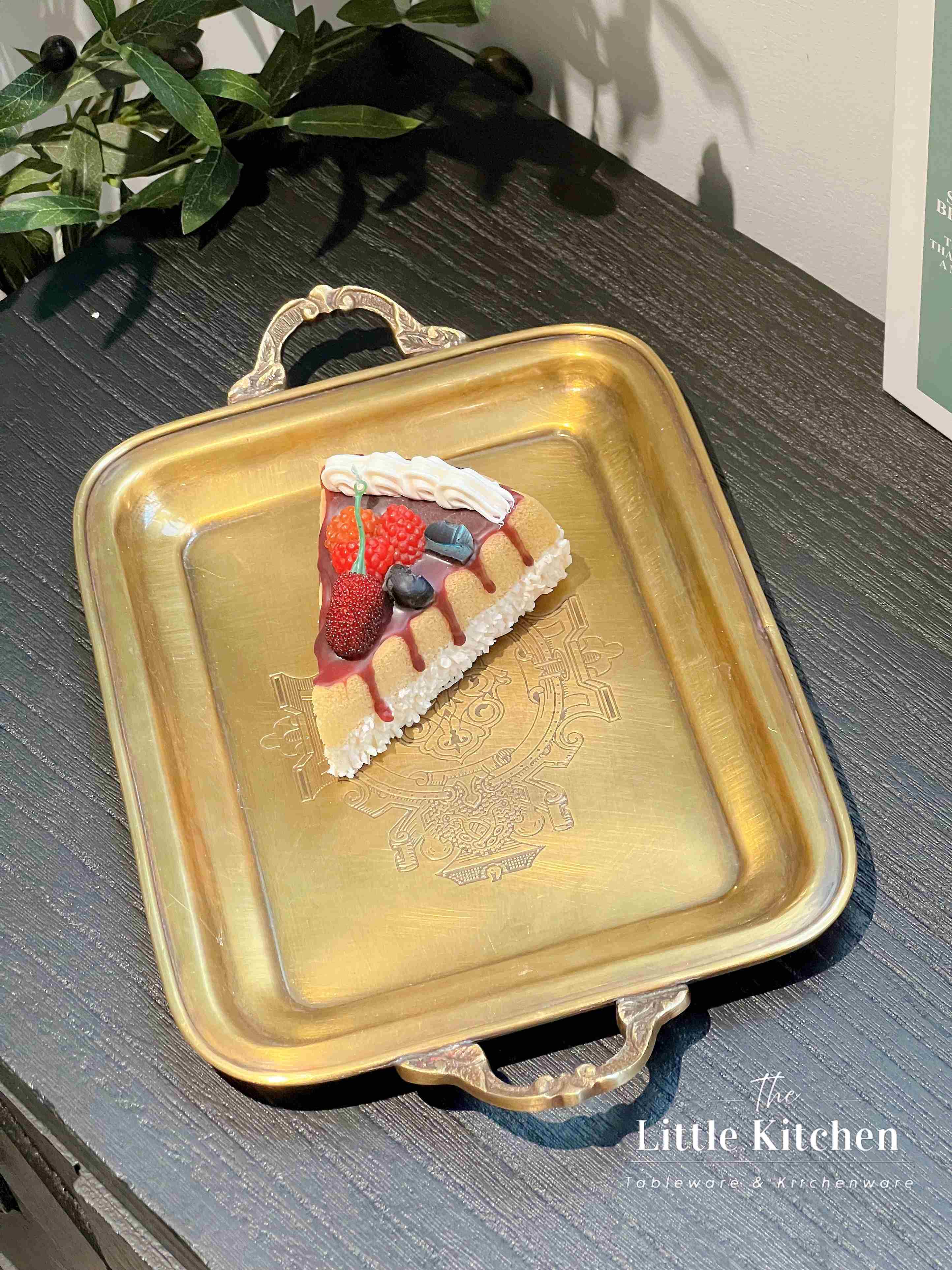 Đồng Ấn Độ khay hình chữ nhật 2 quai 32x20