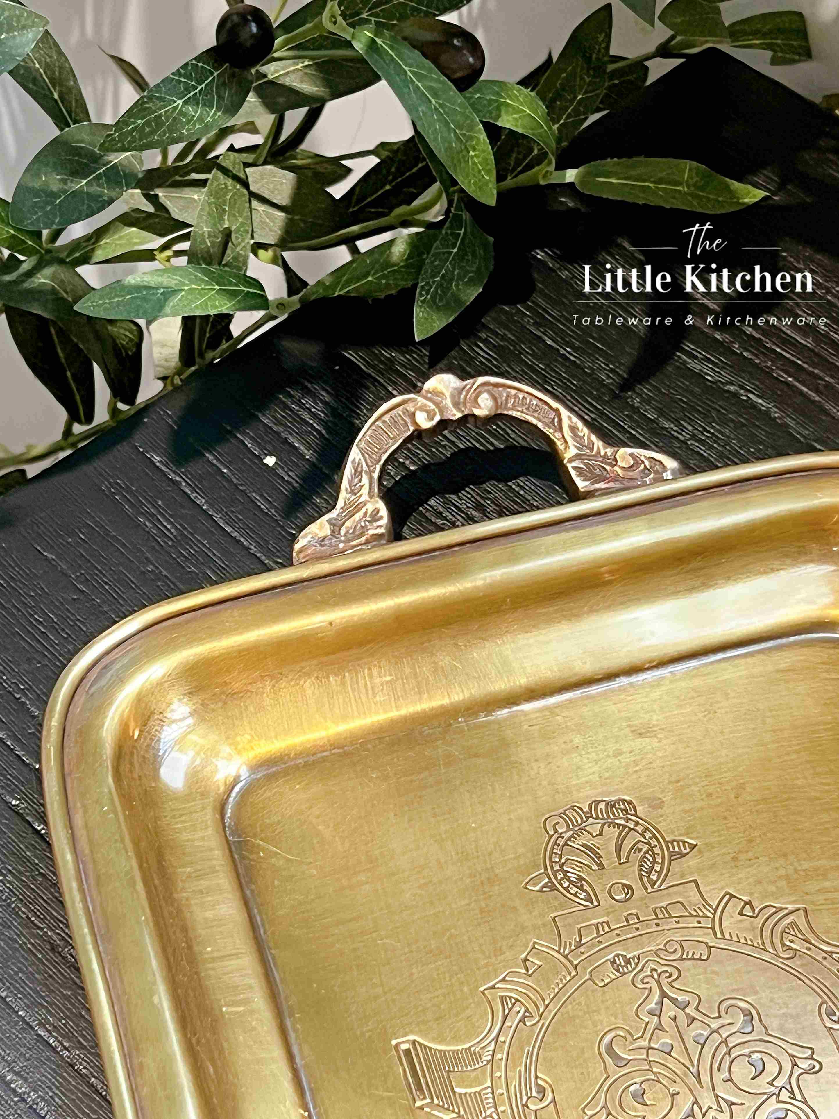 Đồng Ấn Độ khay hình chữ nhật 2 quai 32x20