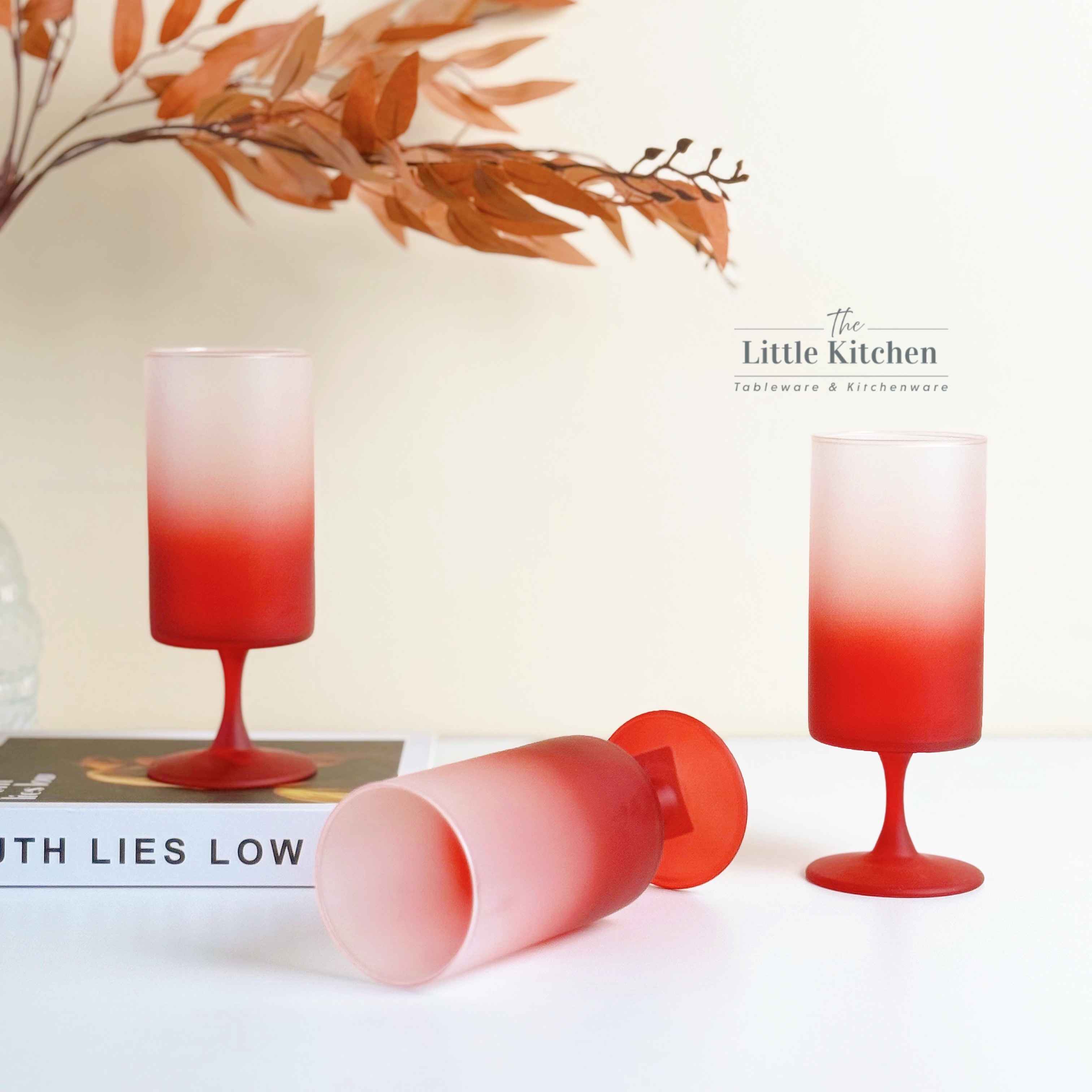 Ly thuỷ tinh trụ ombre đỏ