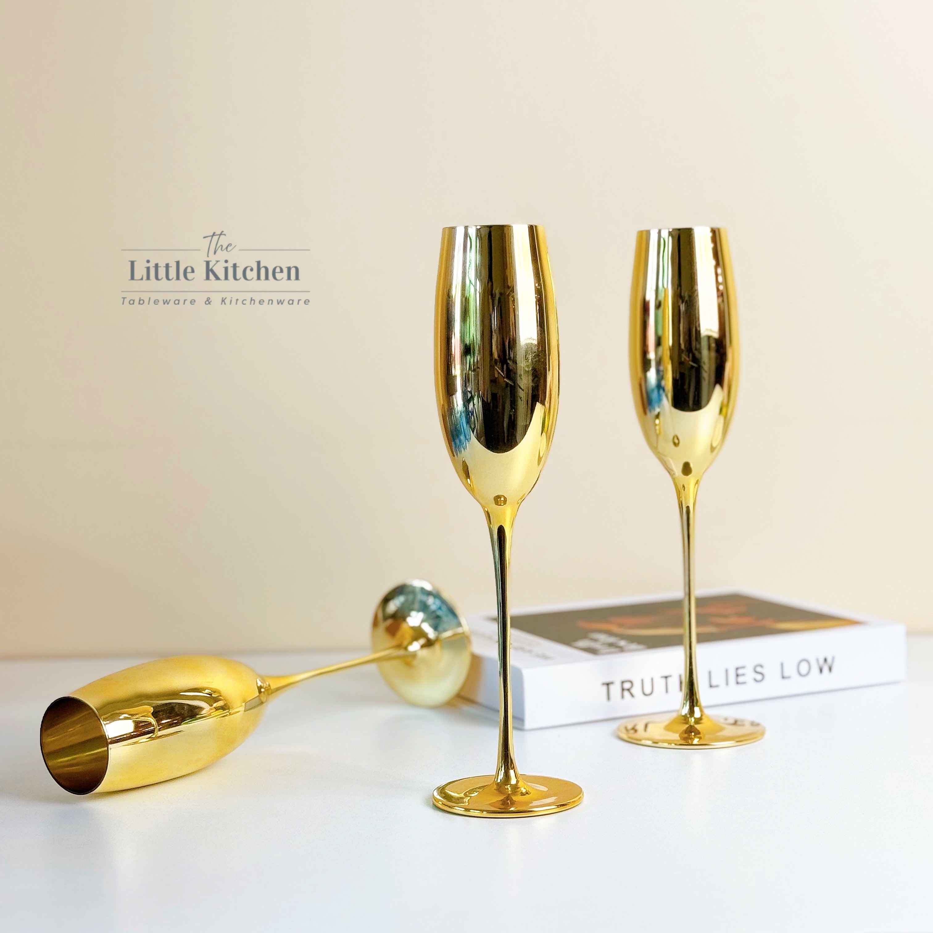 Ly sampanh thuỷ tinh vàng