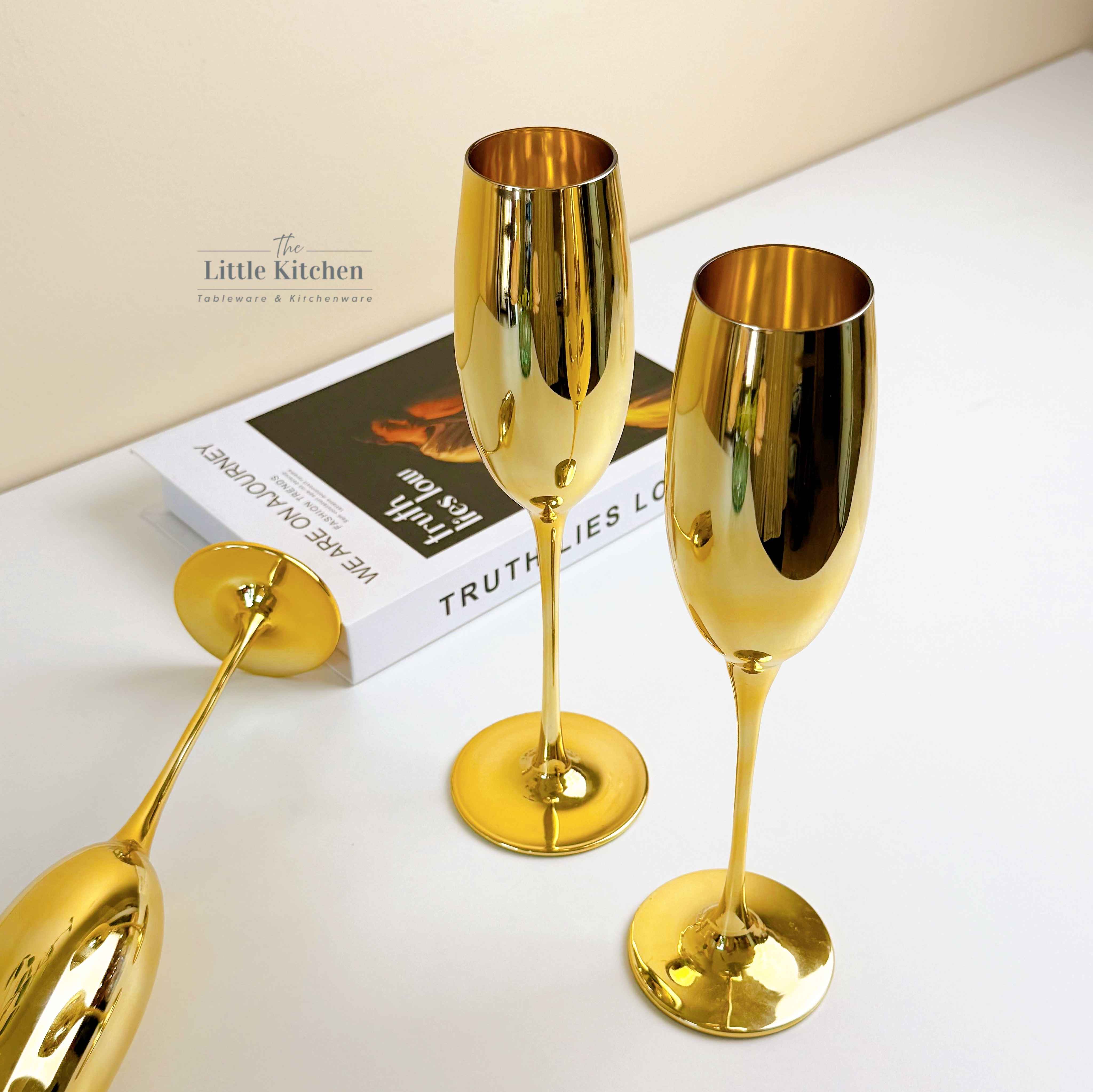 Ly sampanh thuỷ tinh vàng