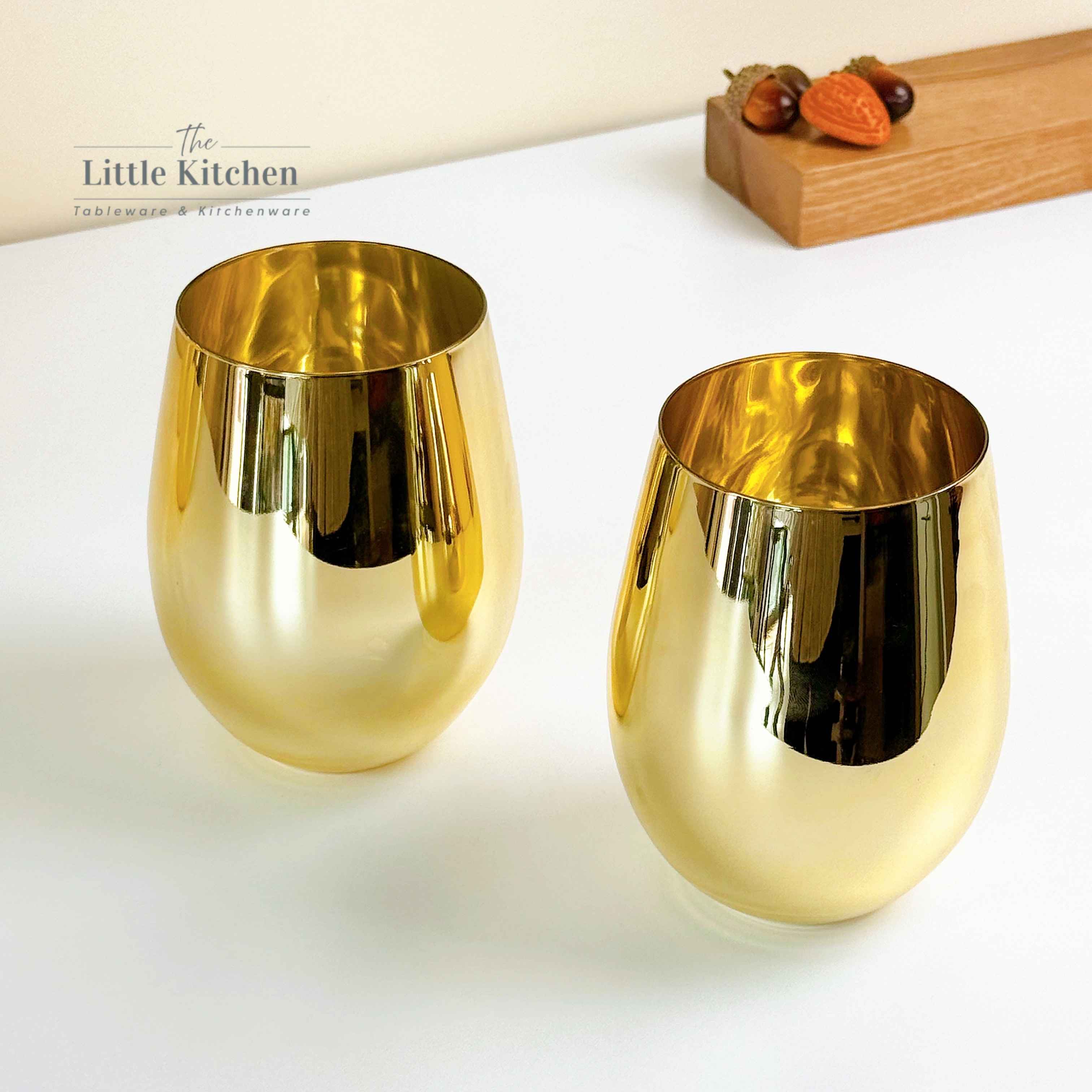 Cốc oval thuỷ tinh vàng