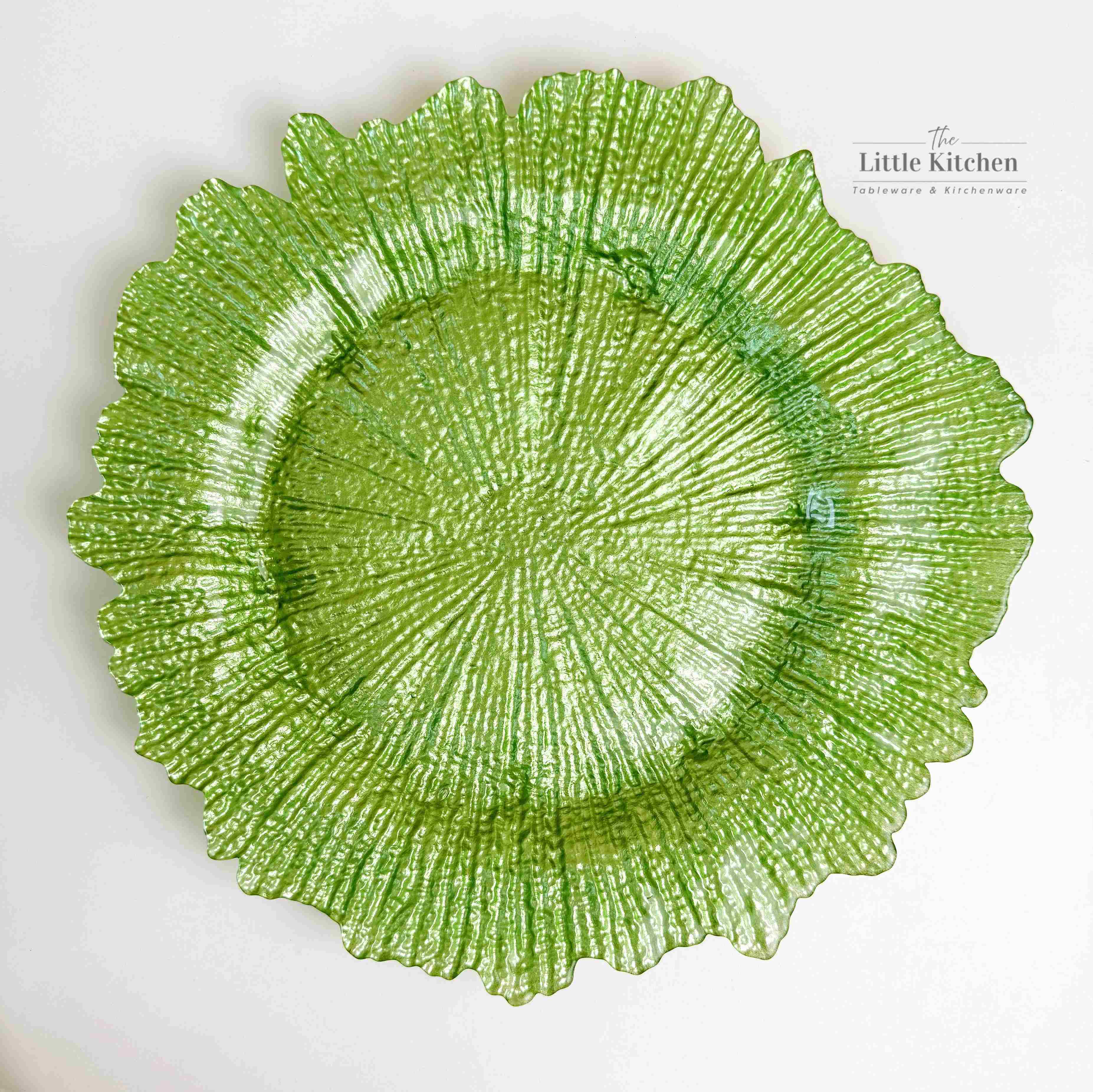 Đĩa thủy tinh hoa lục