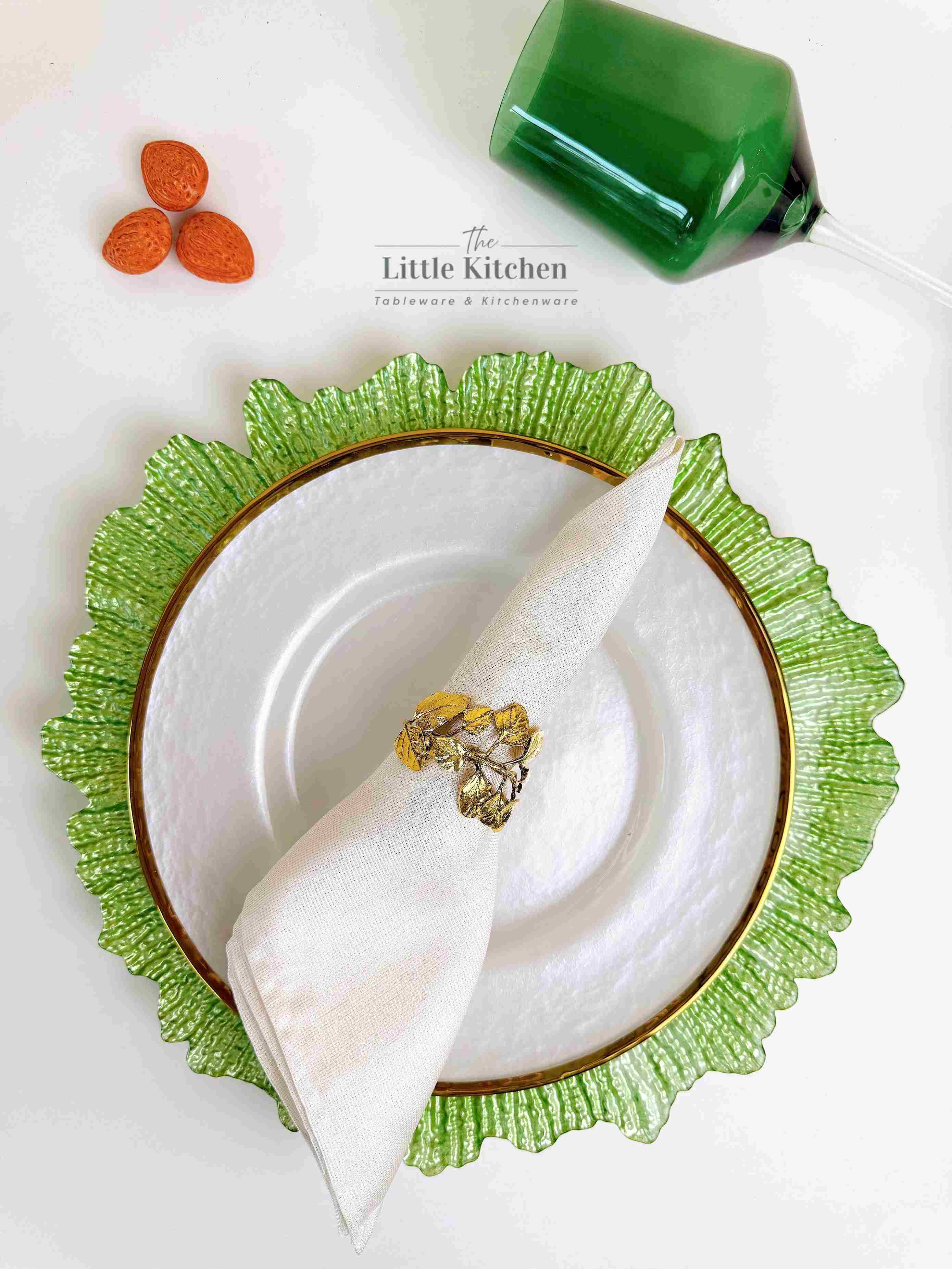 Đĩa thủy tinh hoa lục