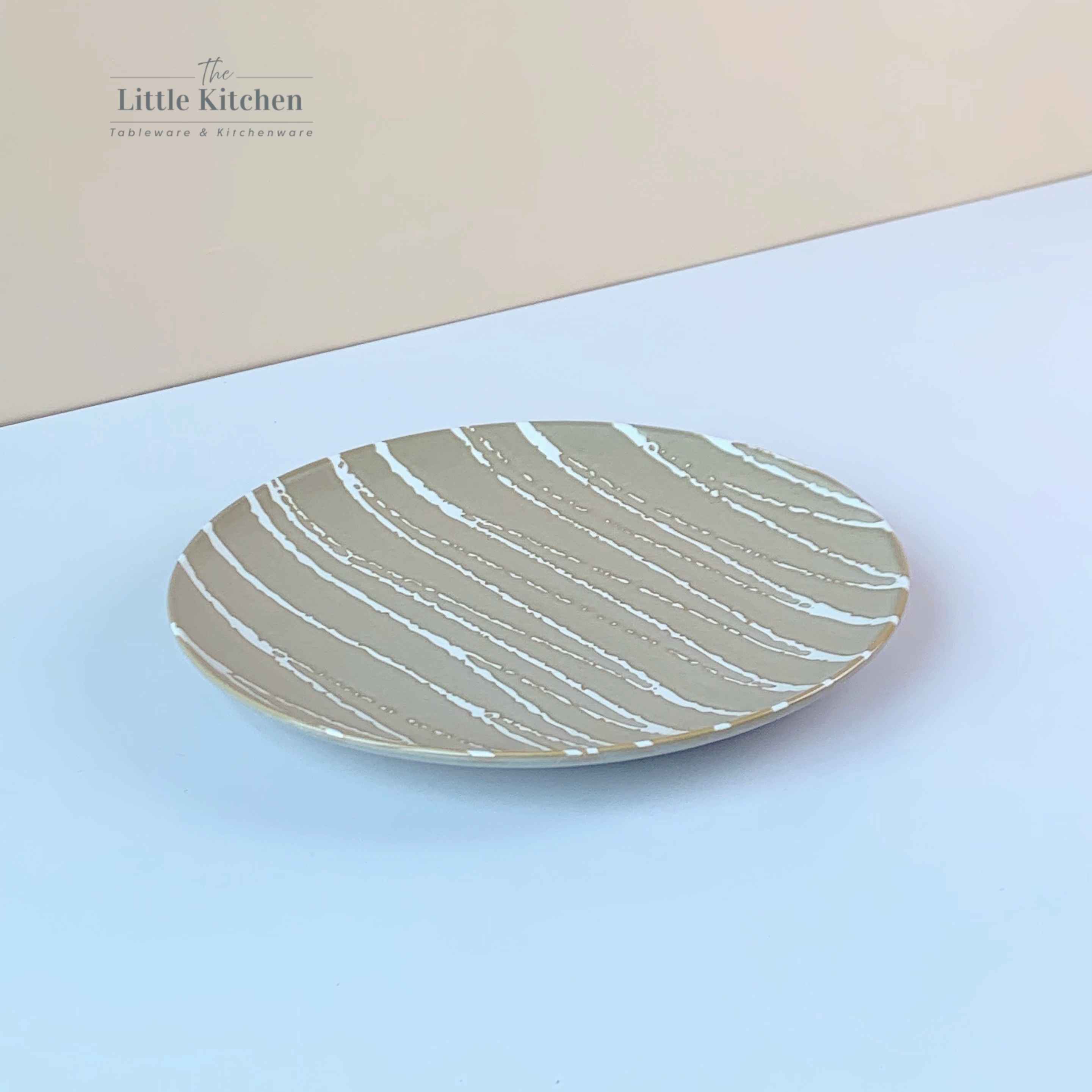 Sale bộ bát đĩa be vệt trắng