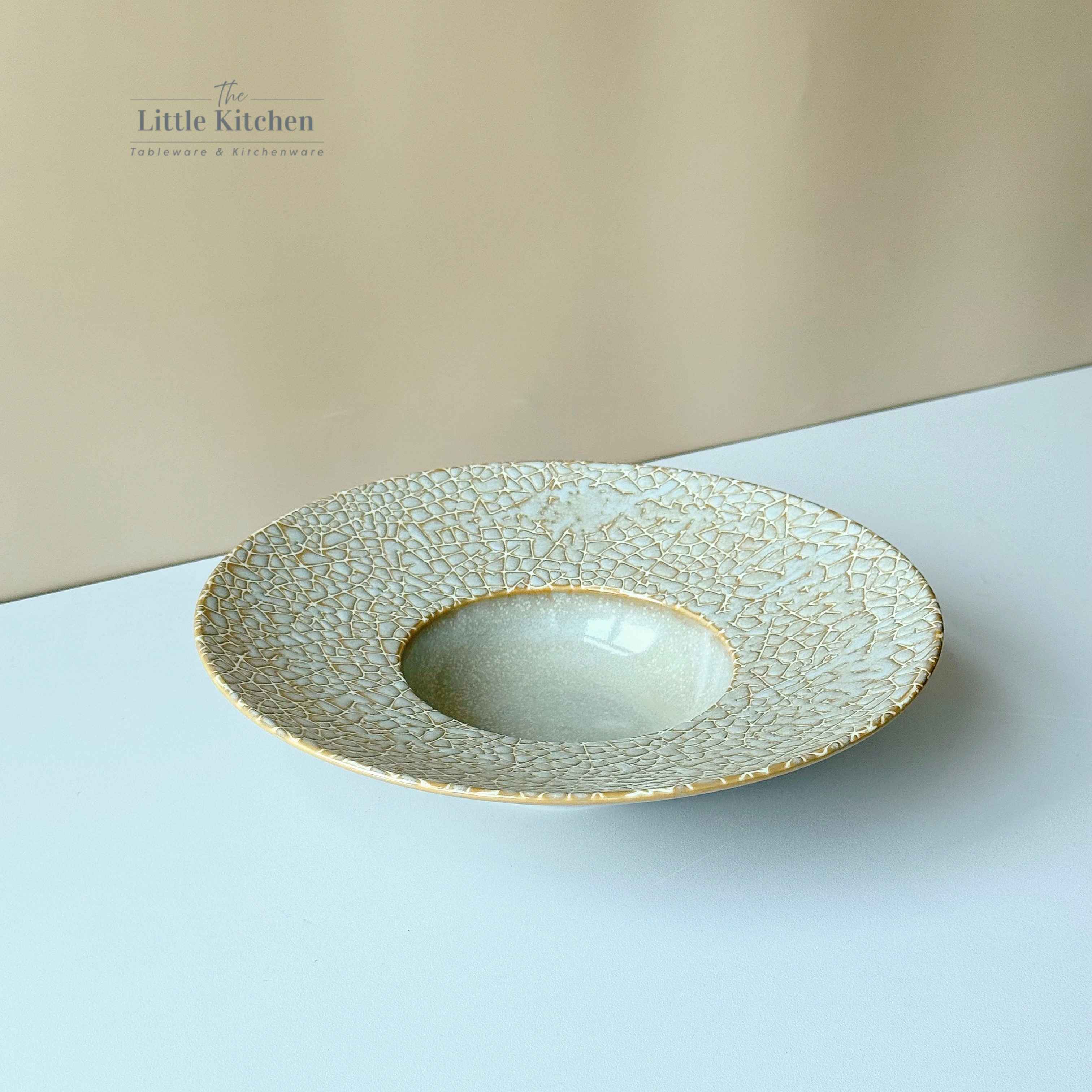 Sale bộ bát đĩa be vệt trắng