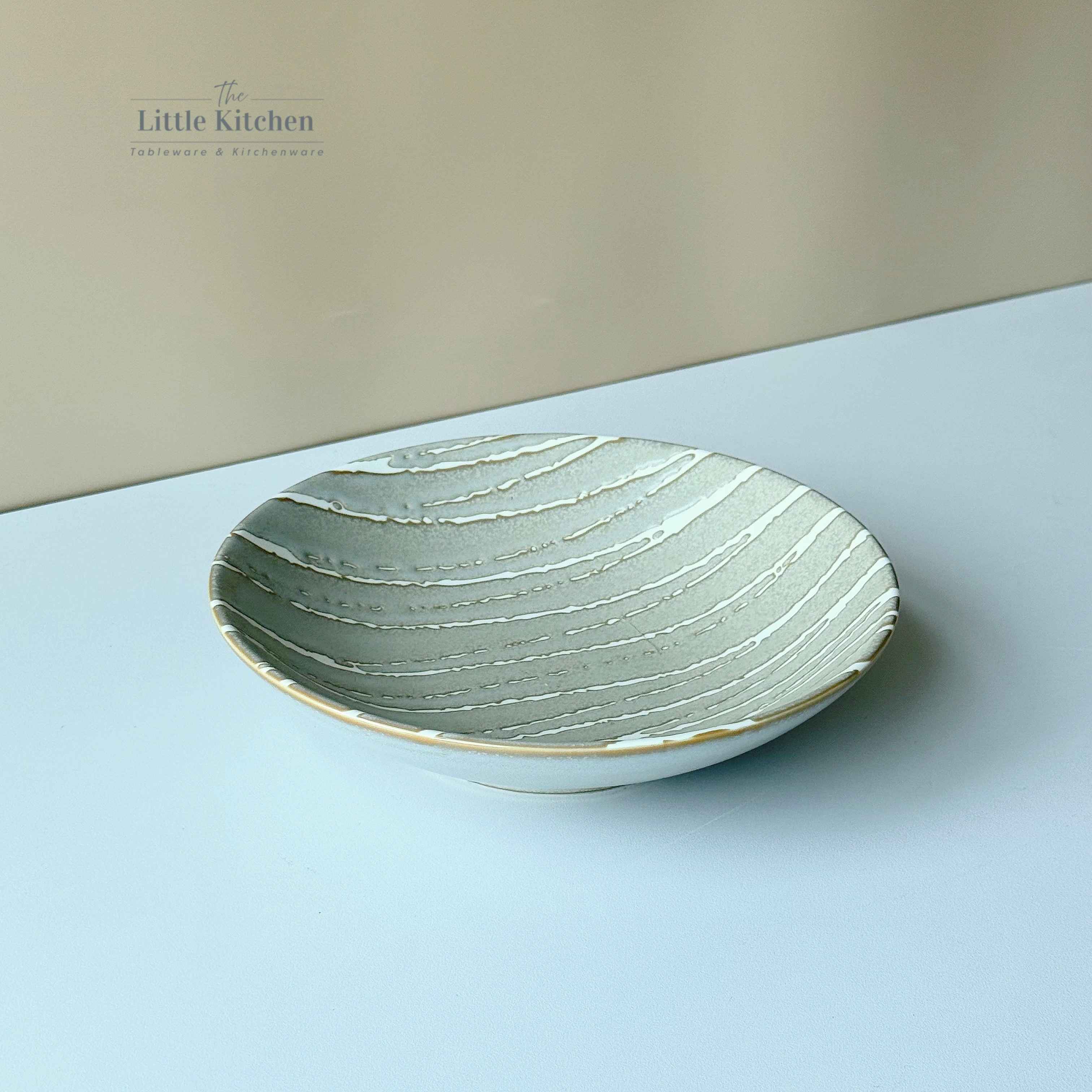 Sale bộ bát đĩa be vệt trắng