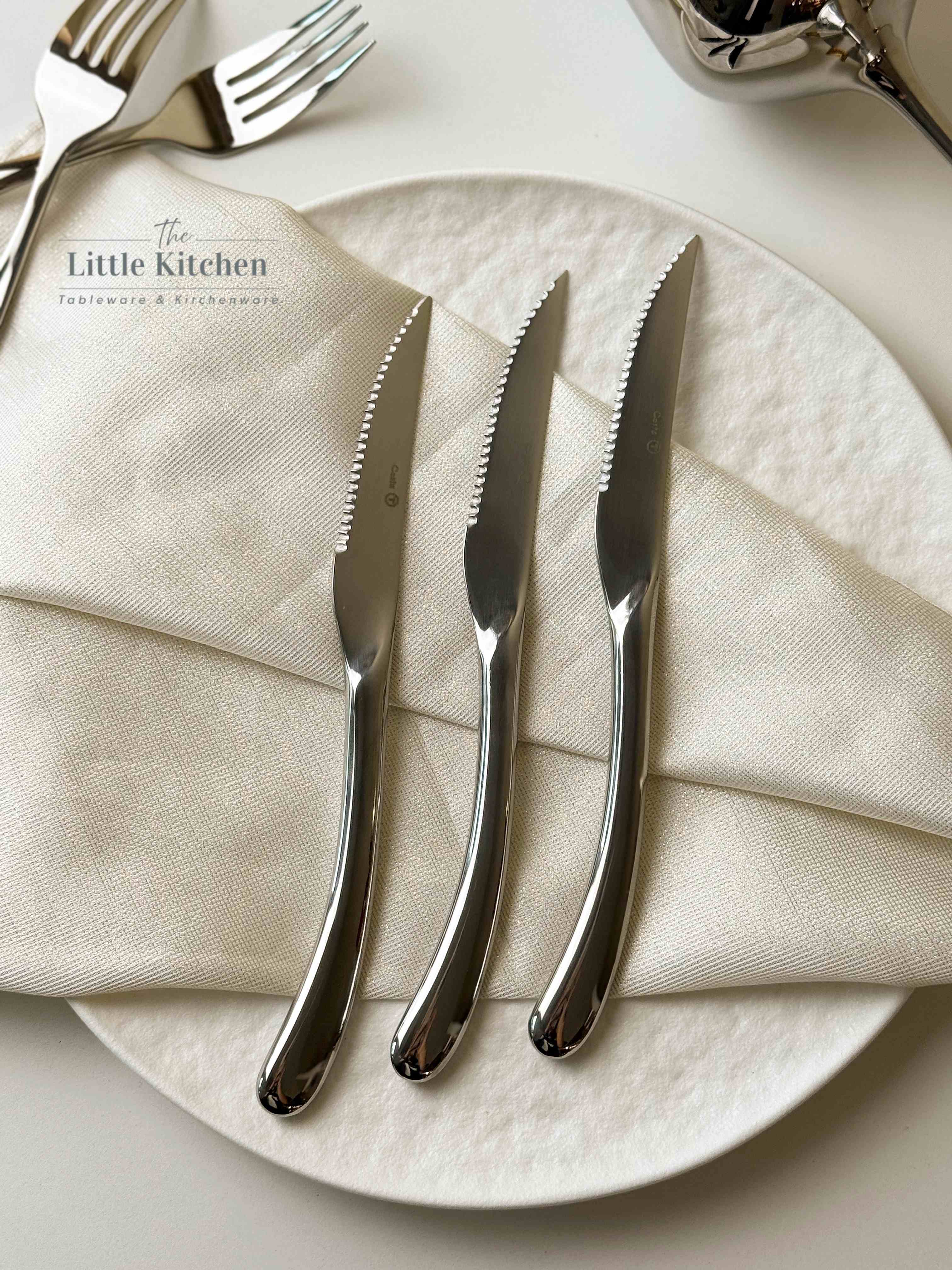 Bộ Dao Dĩa bạc cong