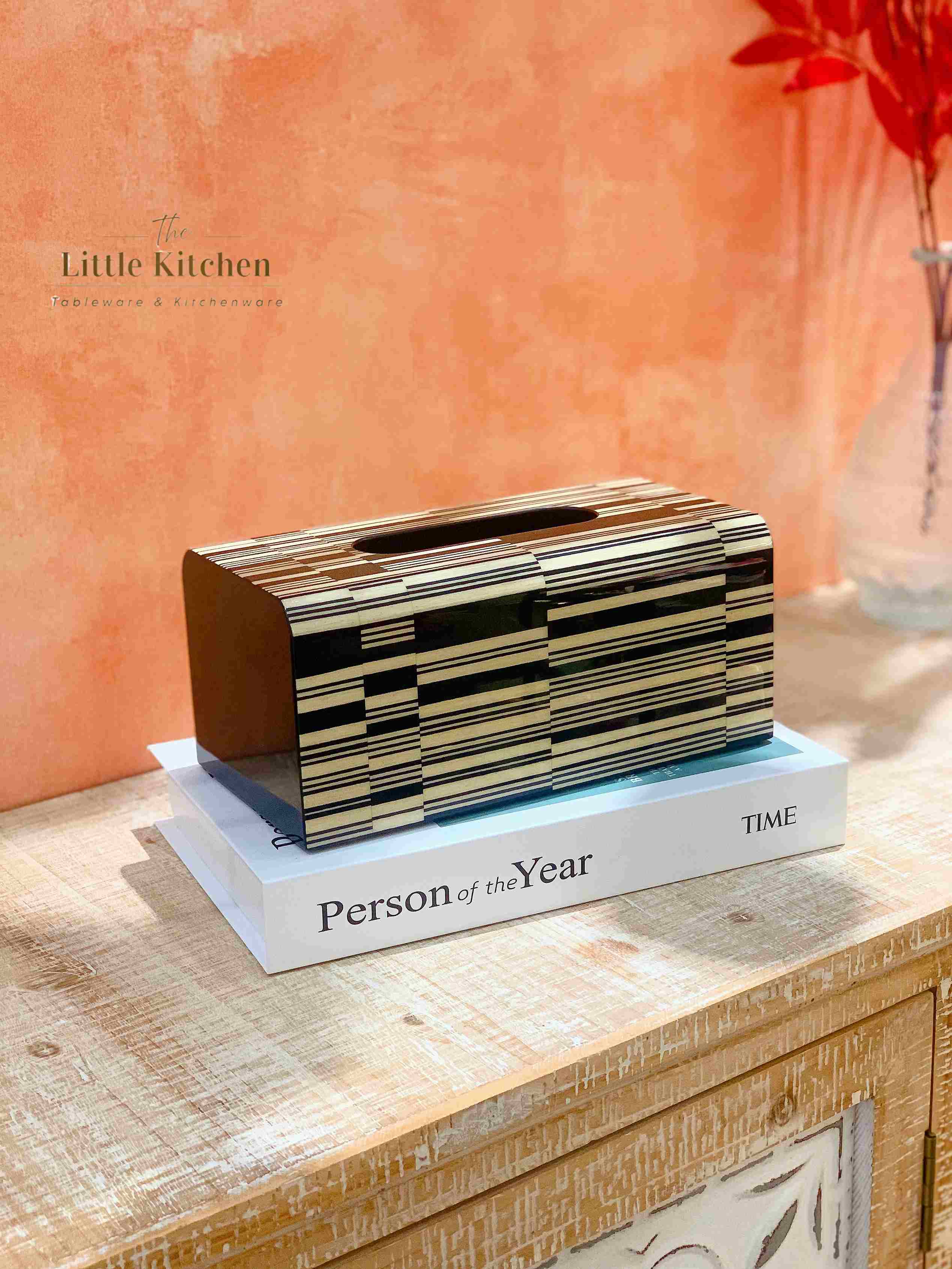 Hộp giấy sơn mài sọc đen vàng