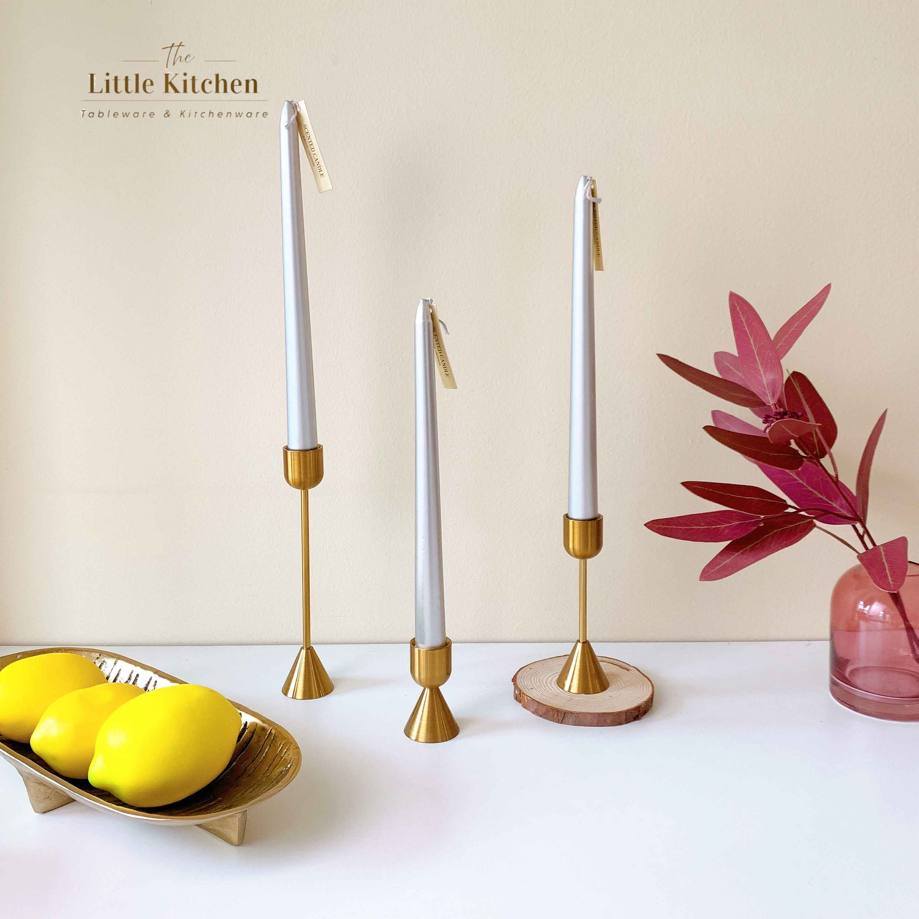 Set nến dài nhũ bạc