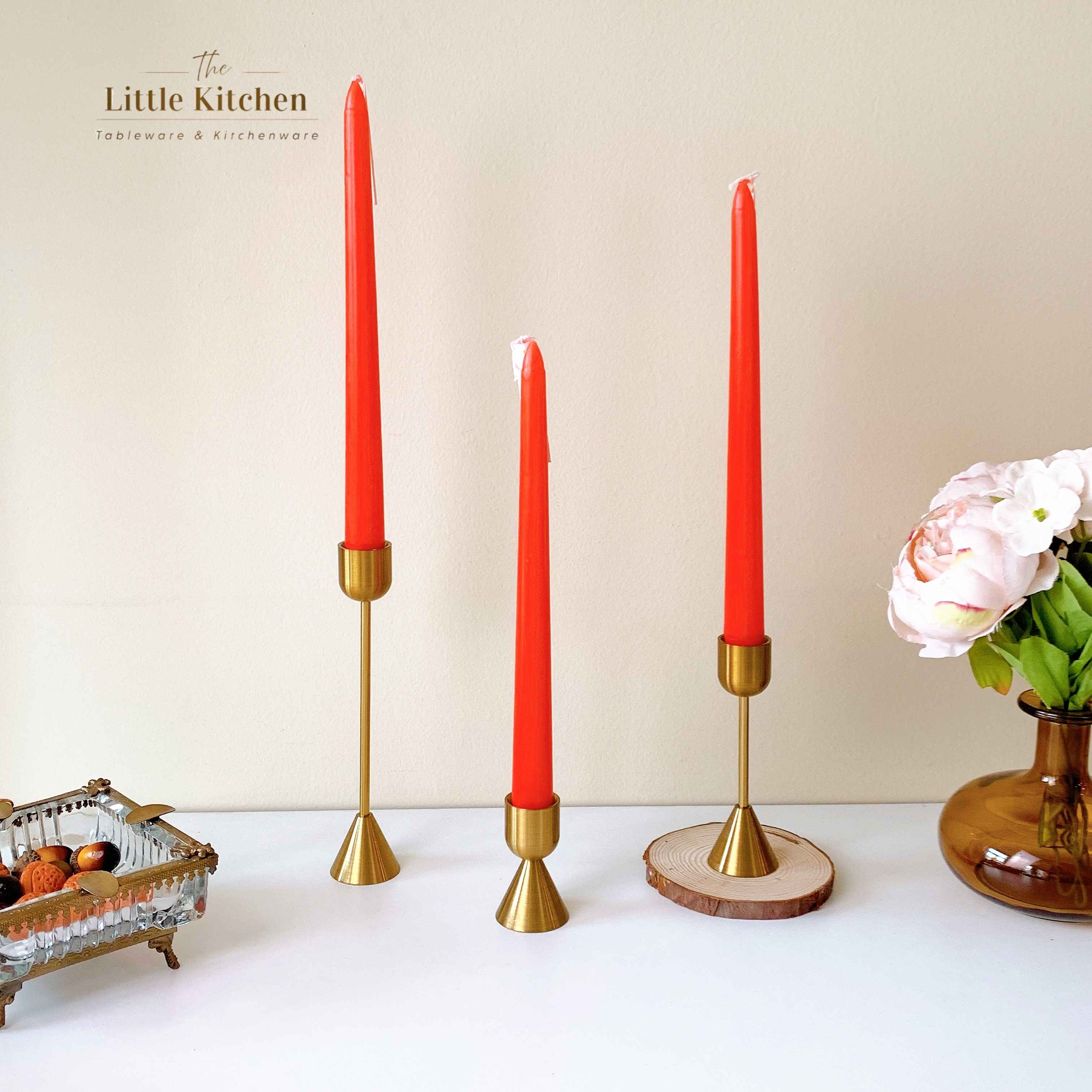 Set nến dài cam 4