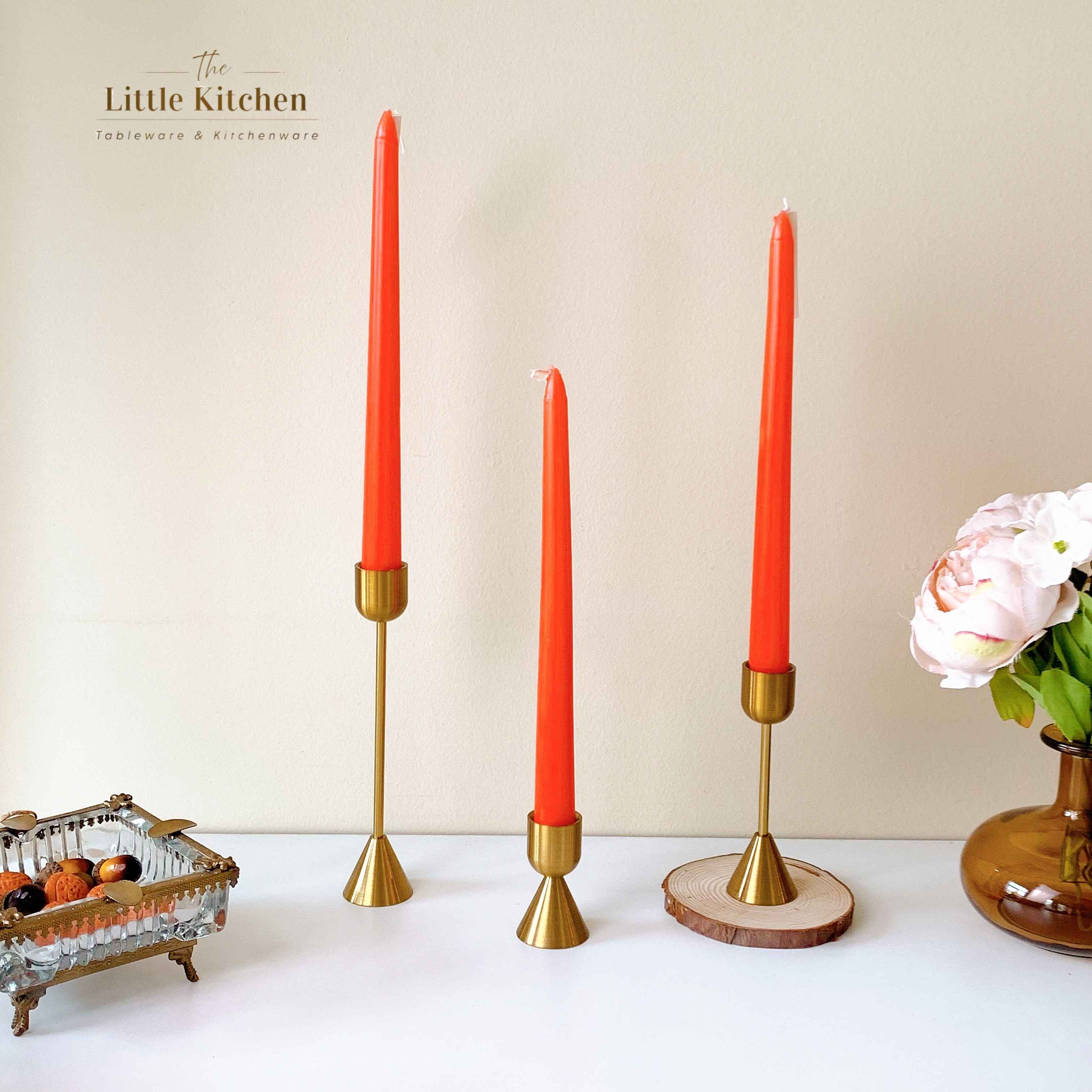Set nến dài cam 3