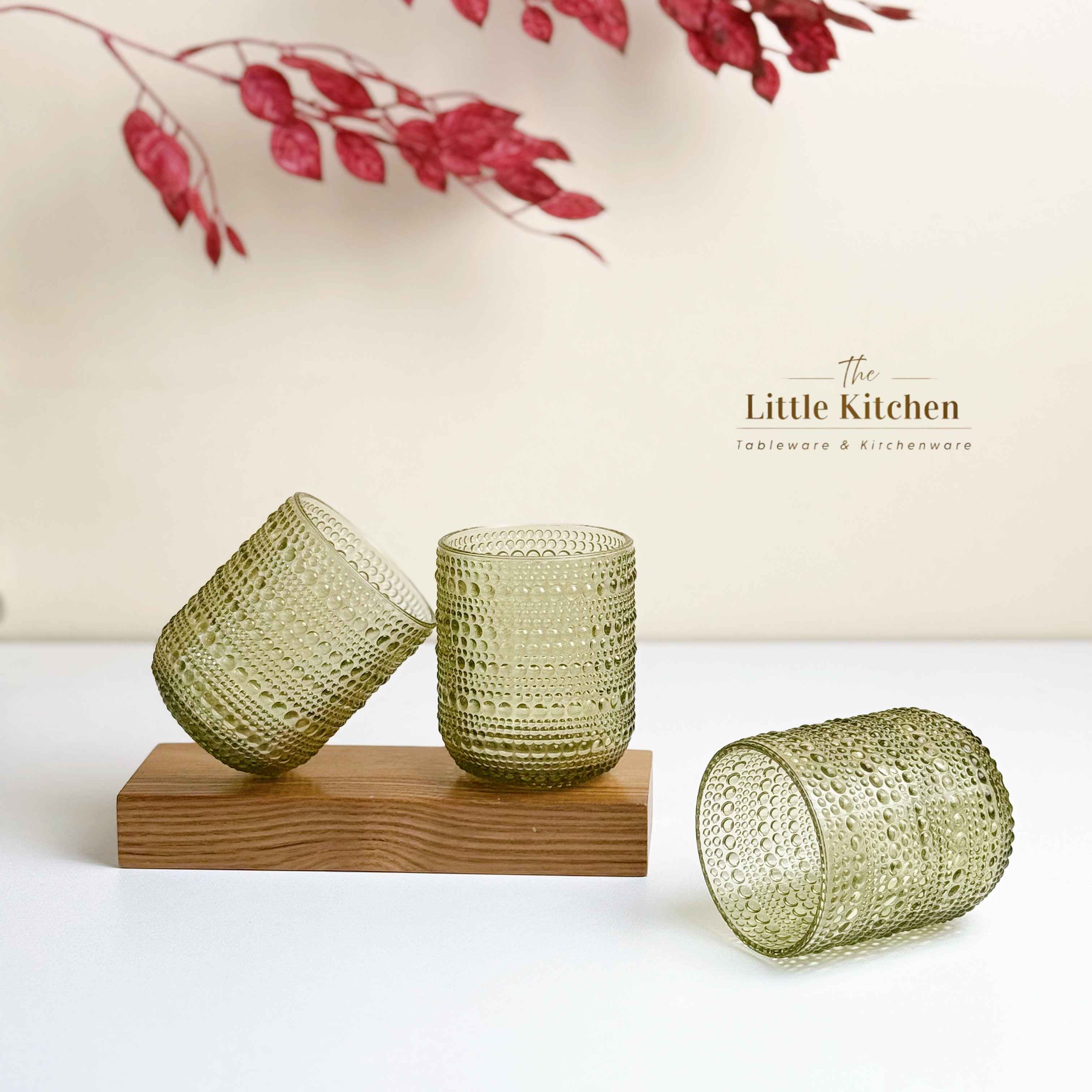 Cốc thuỷ tinh hạt tròn rêu