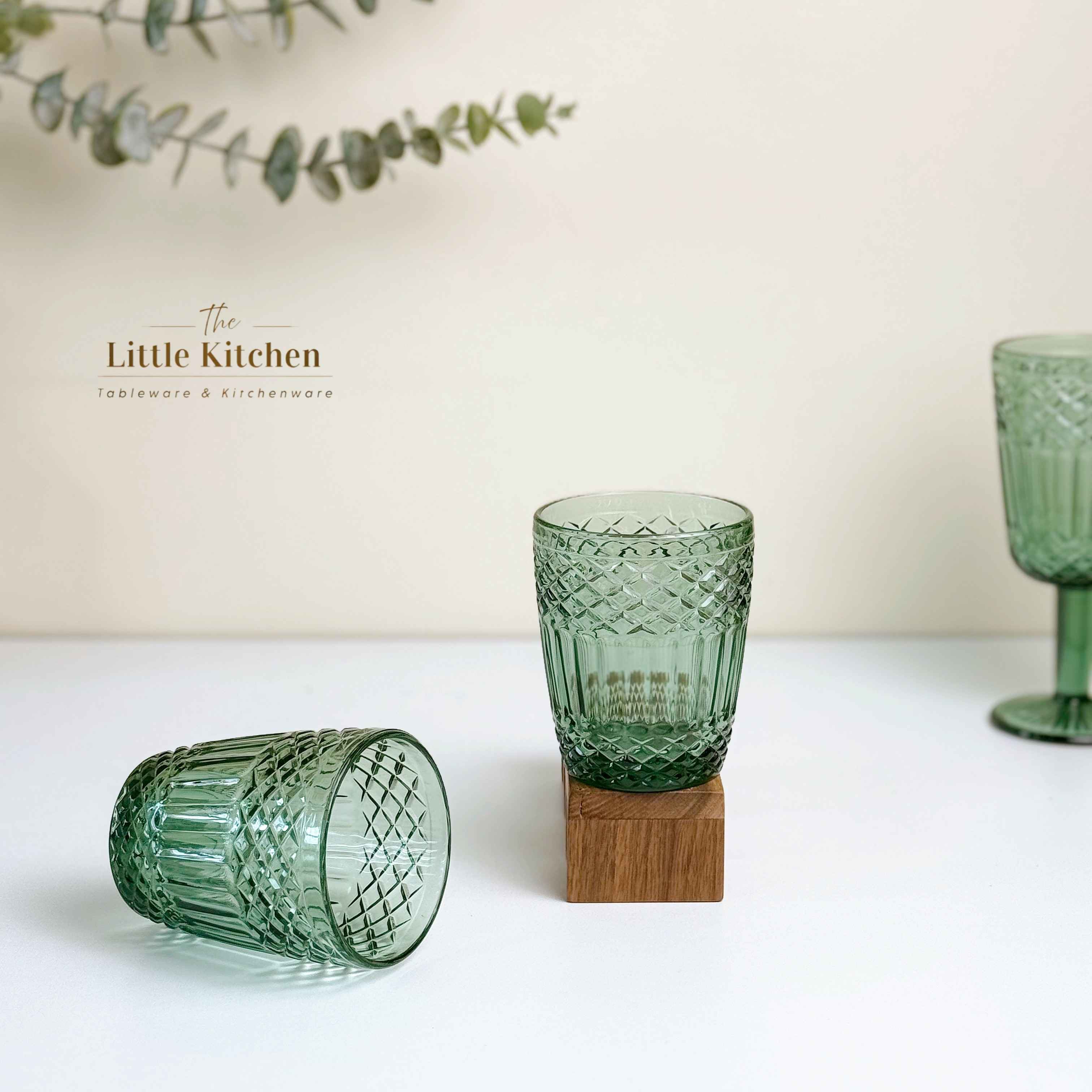 Cốc thuỷ tinh lục đan sọc 10