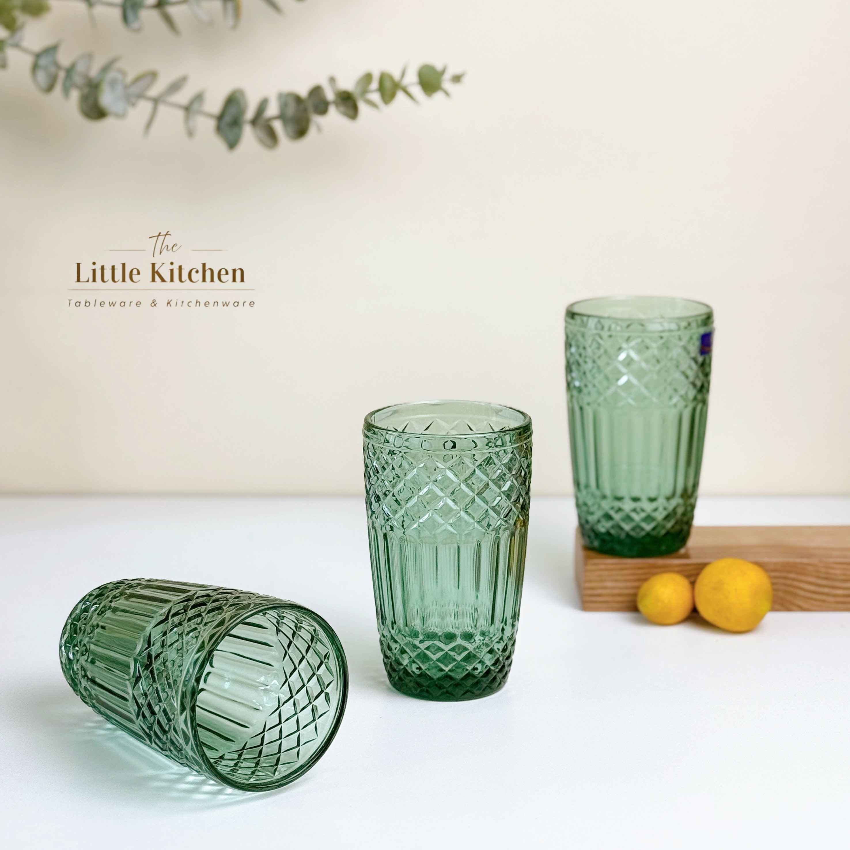 Cốc thuỷ tinh lục đan sọc 10