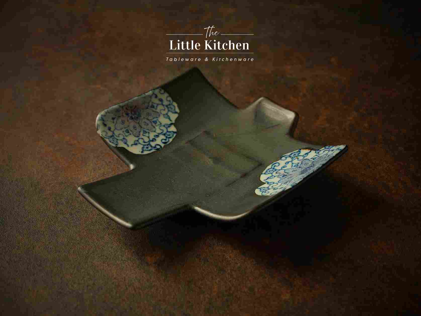 Set tiệc bát đĩa đen kimono