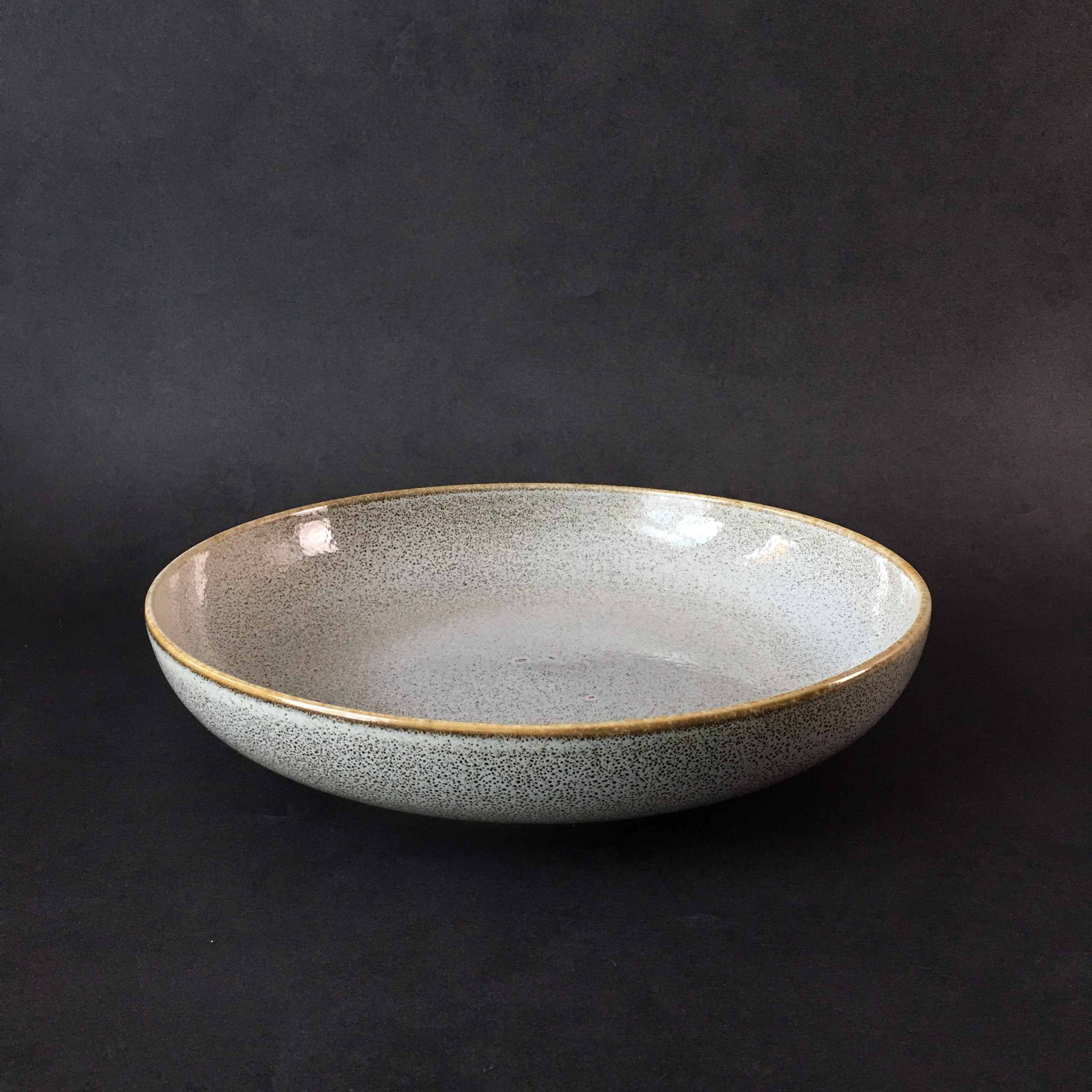 Bộ bát đĩa nhà hàng cao cấp màu be họa tiết chấm tiêu men bóng