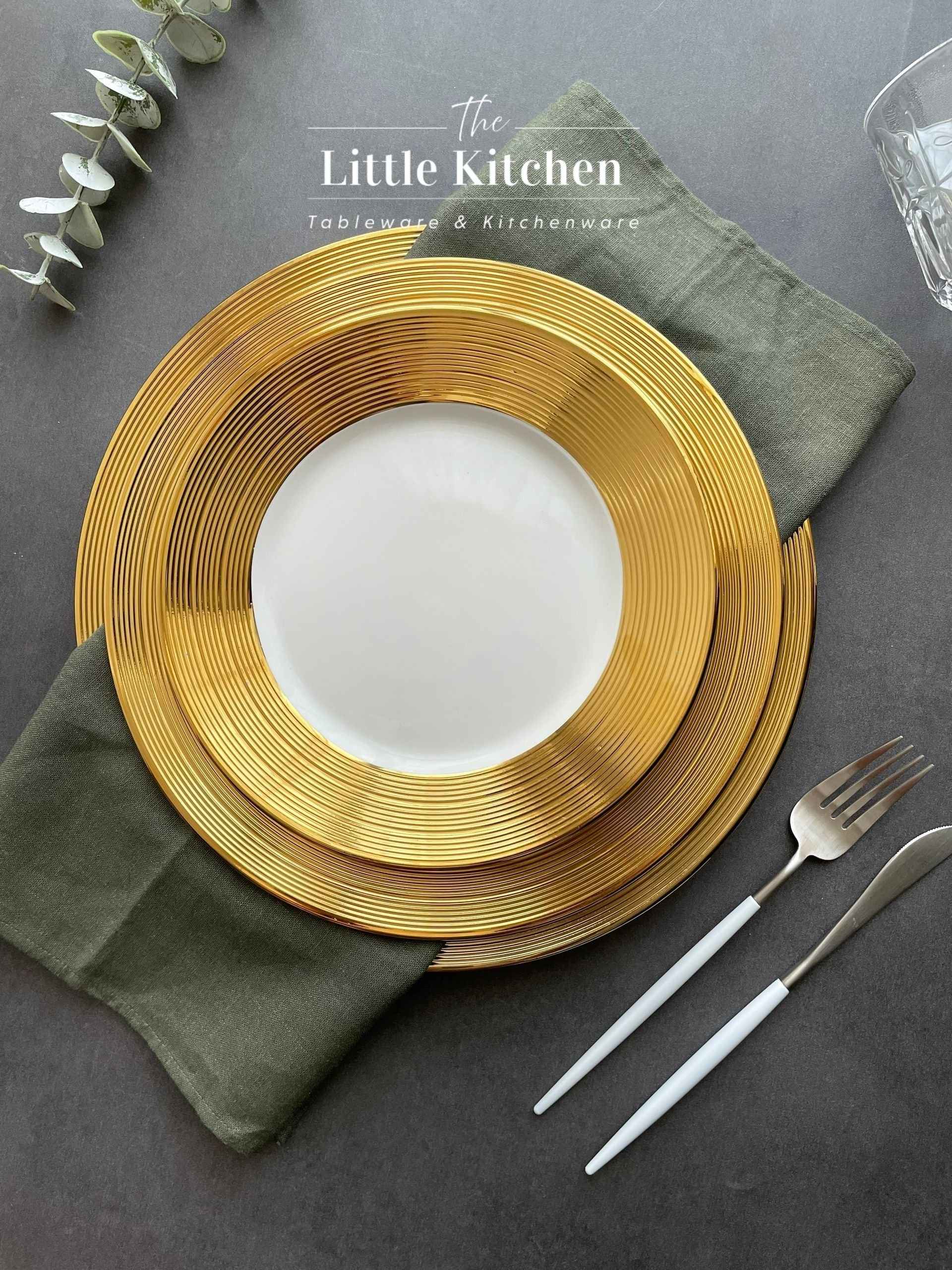 Sale bộ đĩa viền gân vàng bạc