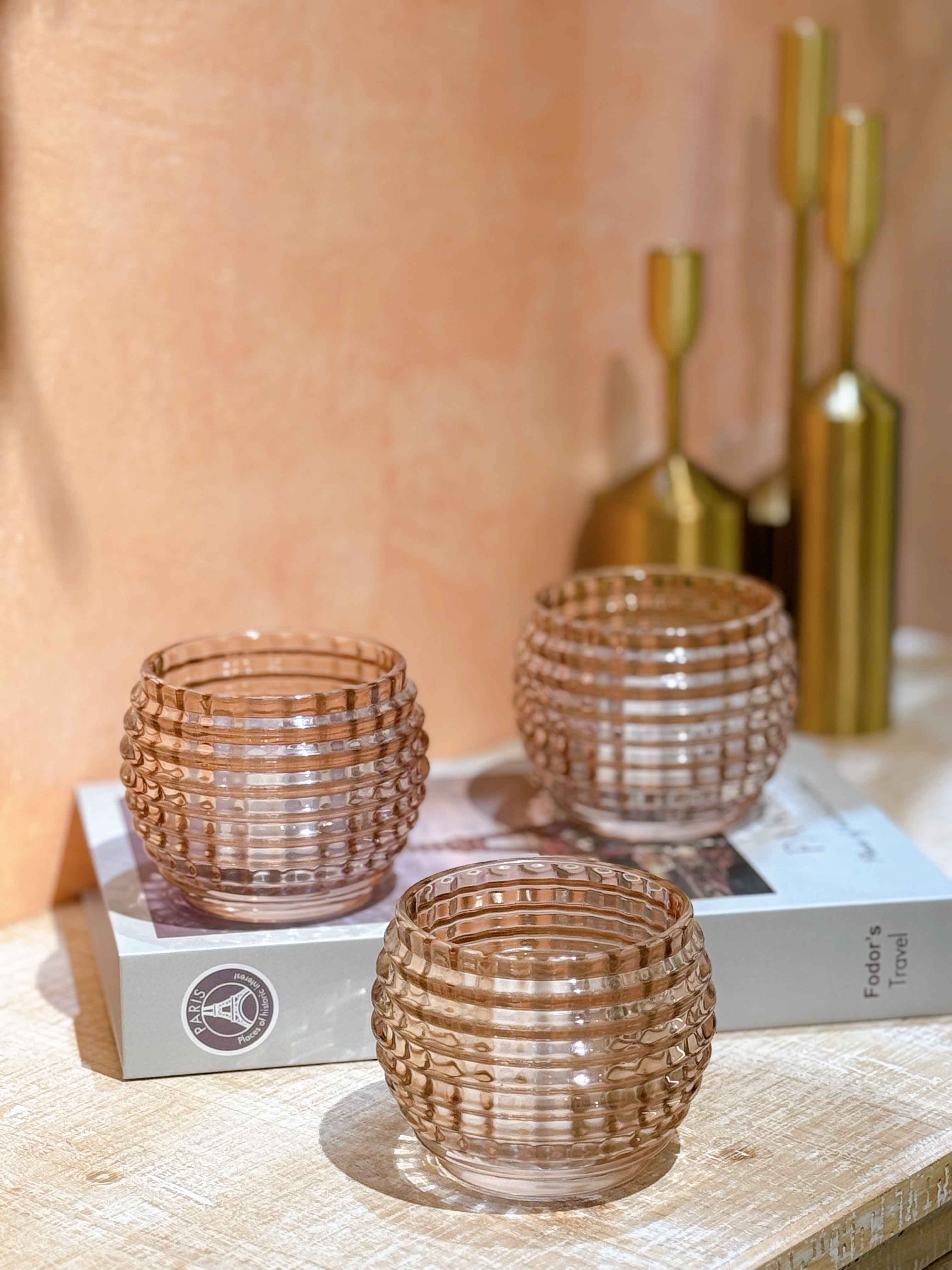 Cốc thủy tinh nến gân