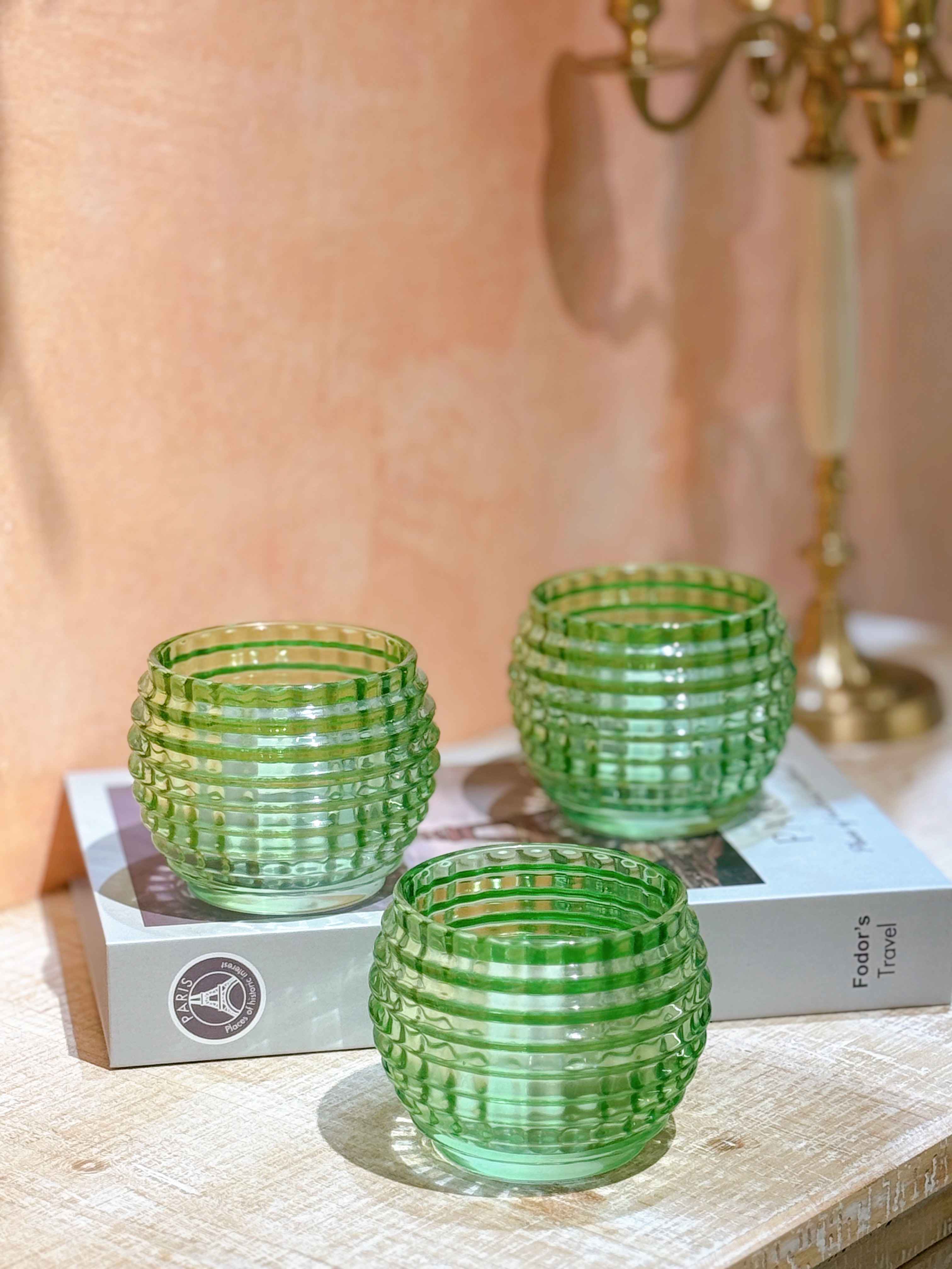 Cốc thủy tinh nến gân