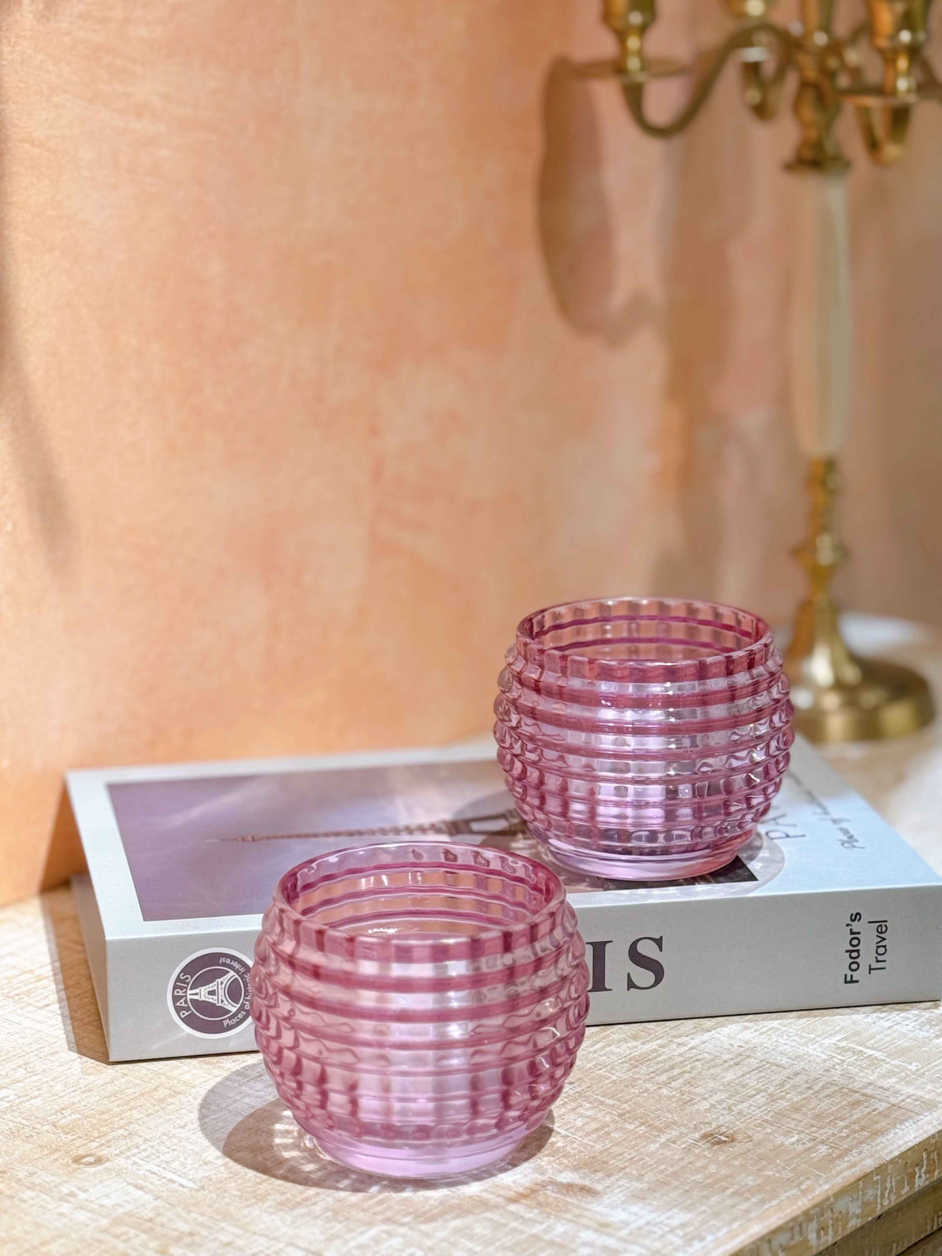 Cốc thủy tinh nến gân