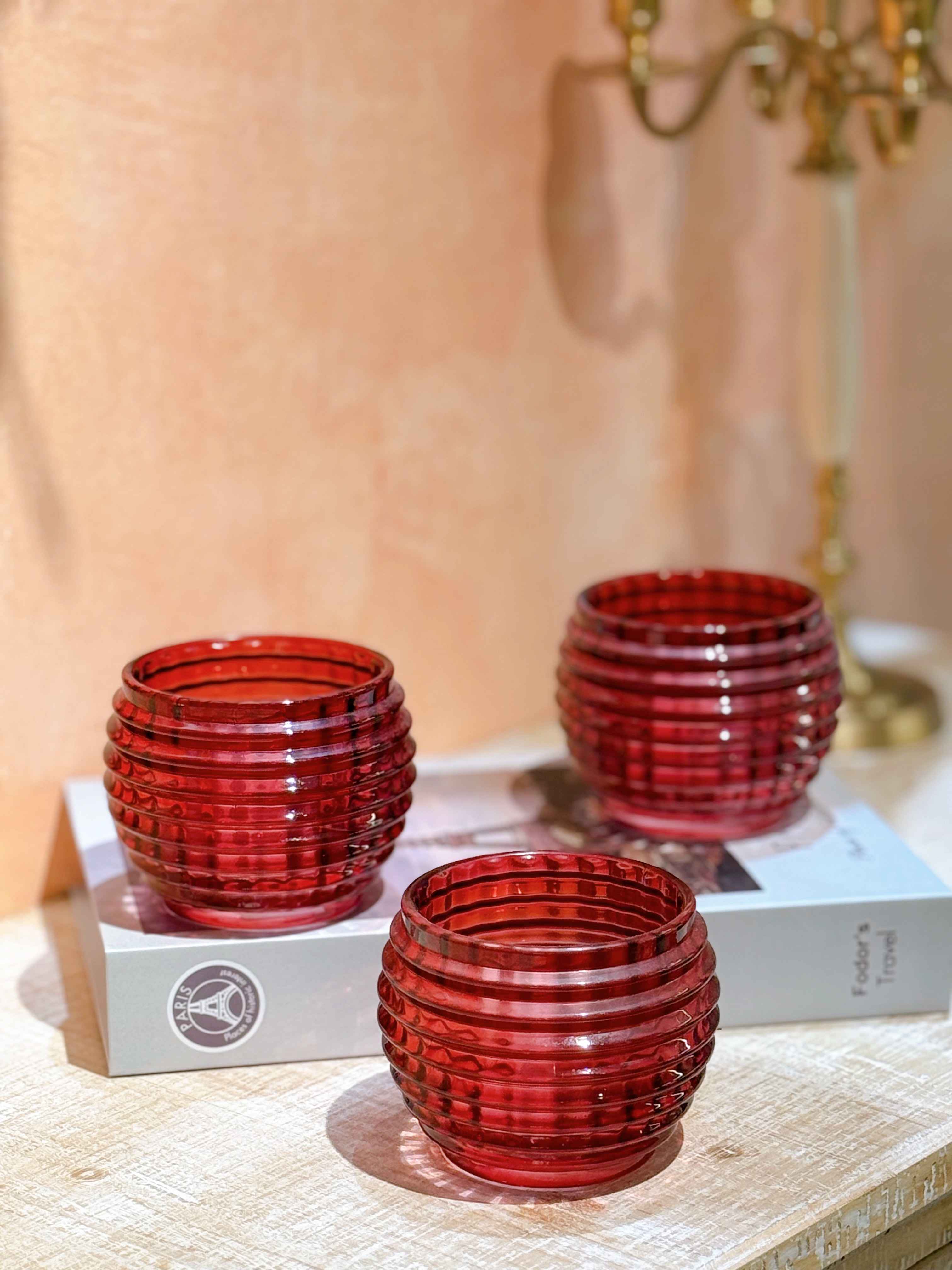 Cốc thủy tinh nến gân