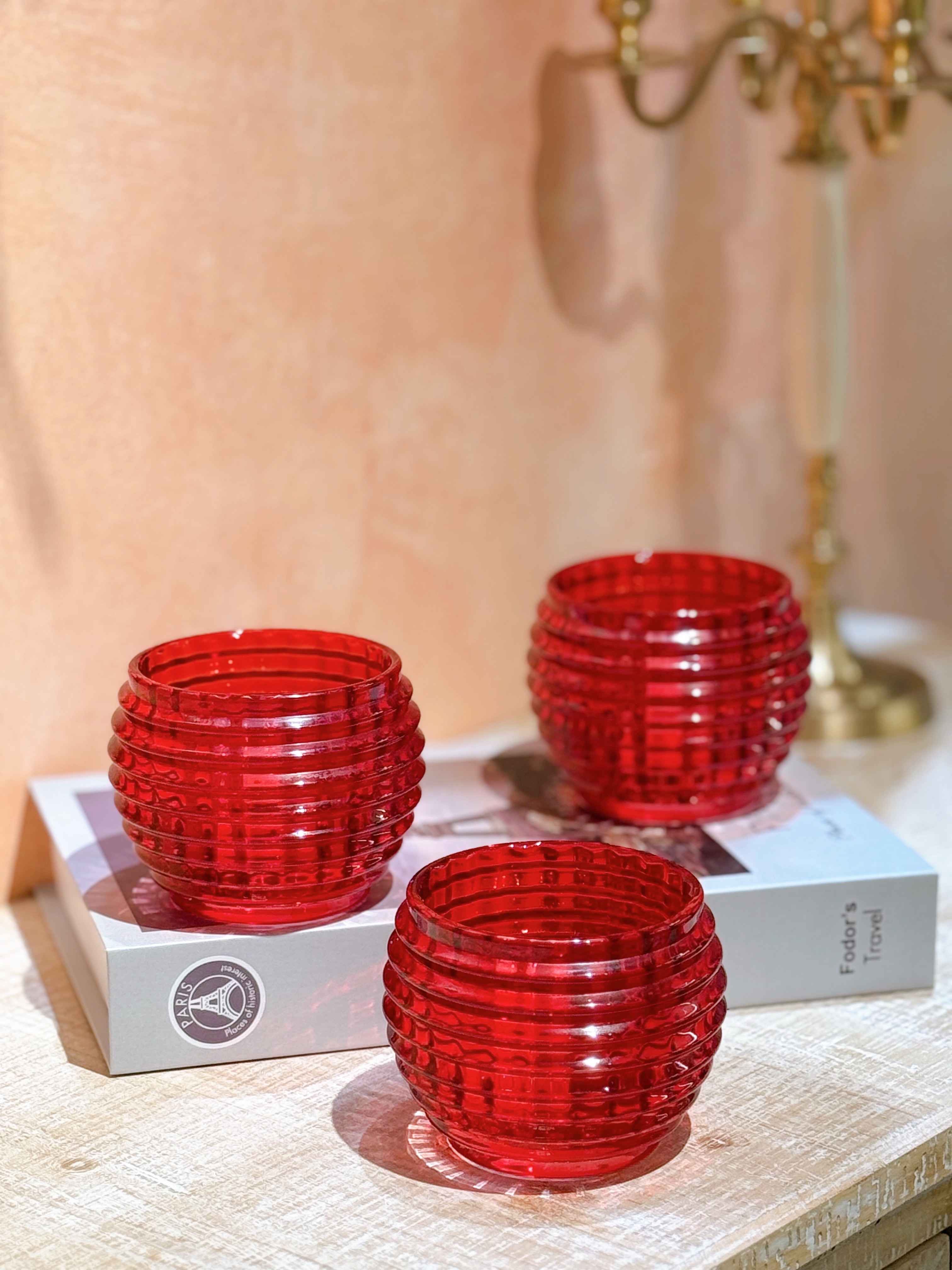 Cốc thủy tinh nến gân